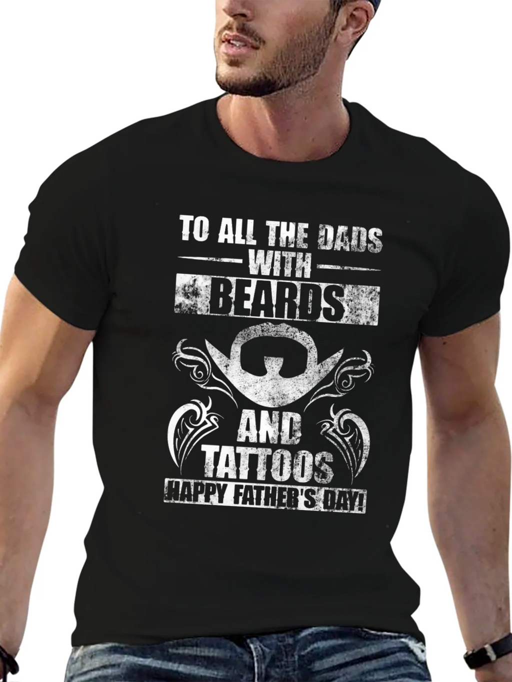 Bearded & Tattooed Dad T-Shirt - Happy Fathers Day! product image 6