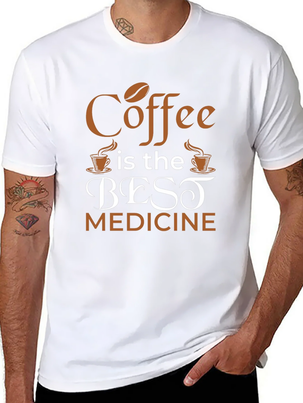 Coffee Is The Best Medicine T-Shirt - Black product image 7