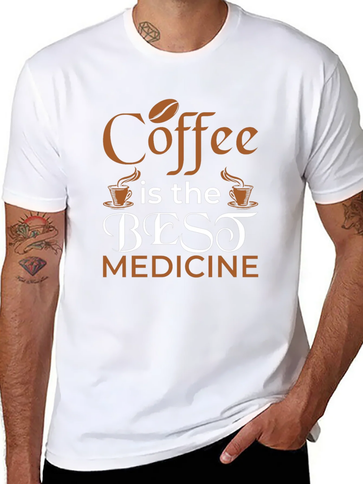 Coffee Is The Best Medicine T-Shirt - Black product image 7