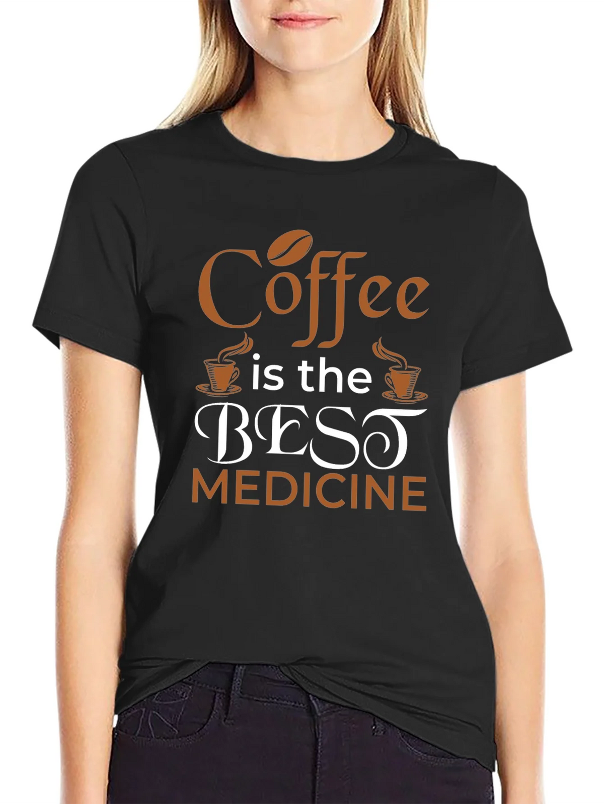 Coffee Is The Best Medicine T-Shirt - Black product image 2