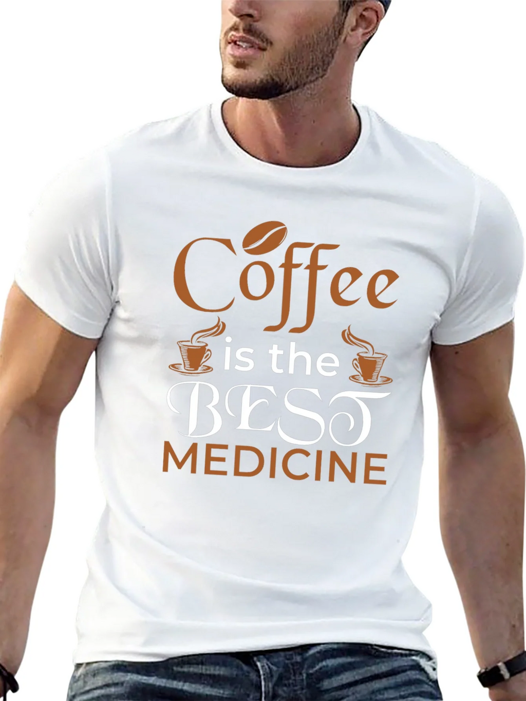 Coffee Is The Best Medicine T-Shirt - Black product image 12