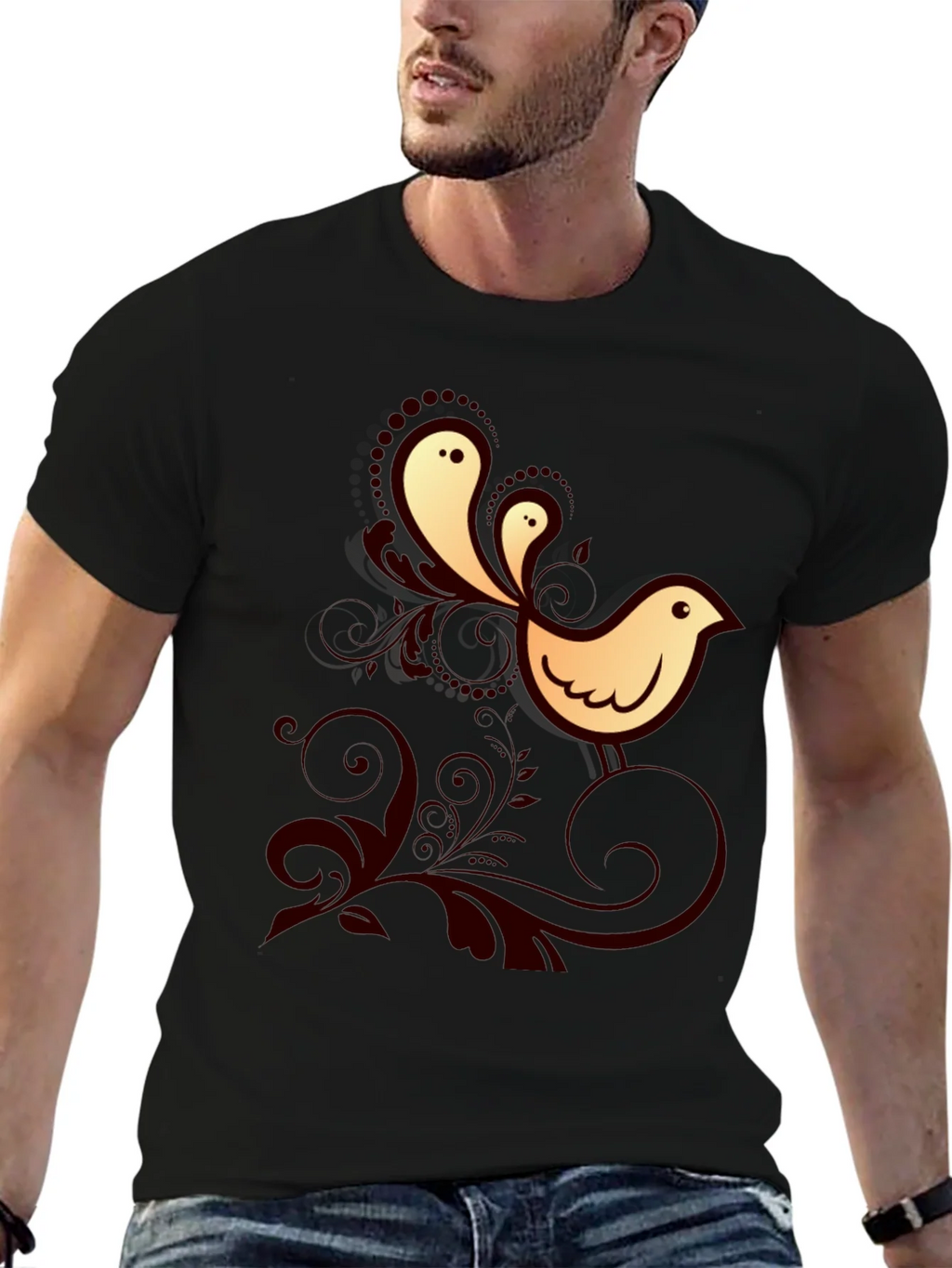 Bird Graphic Print Crew Neck Tee product image 6