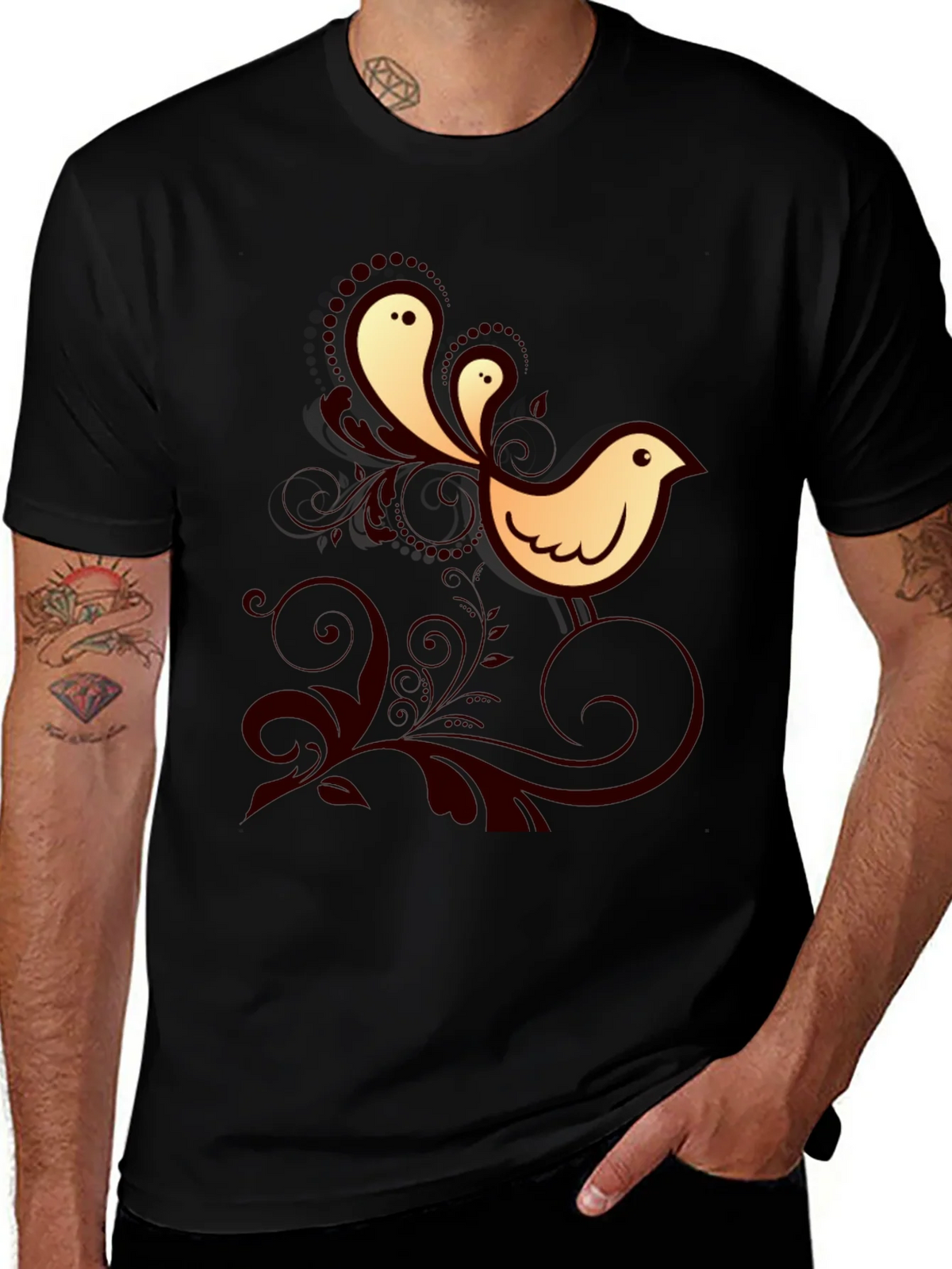Bird Graphic Print Crew Neck Tee product image 1