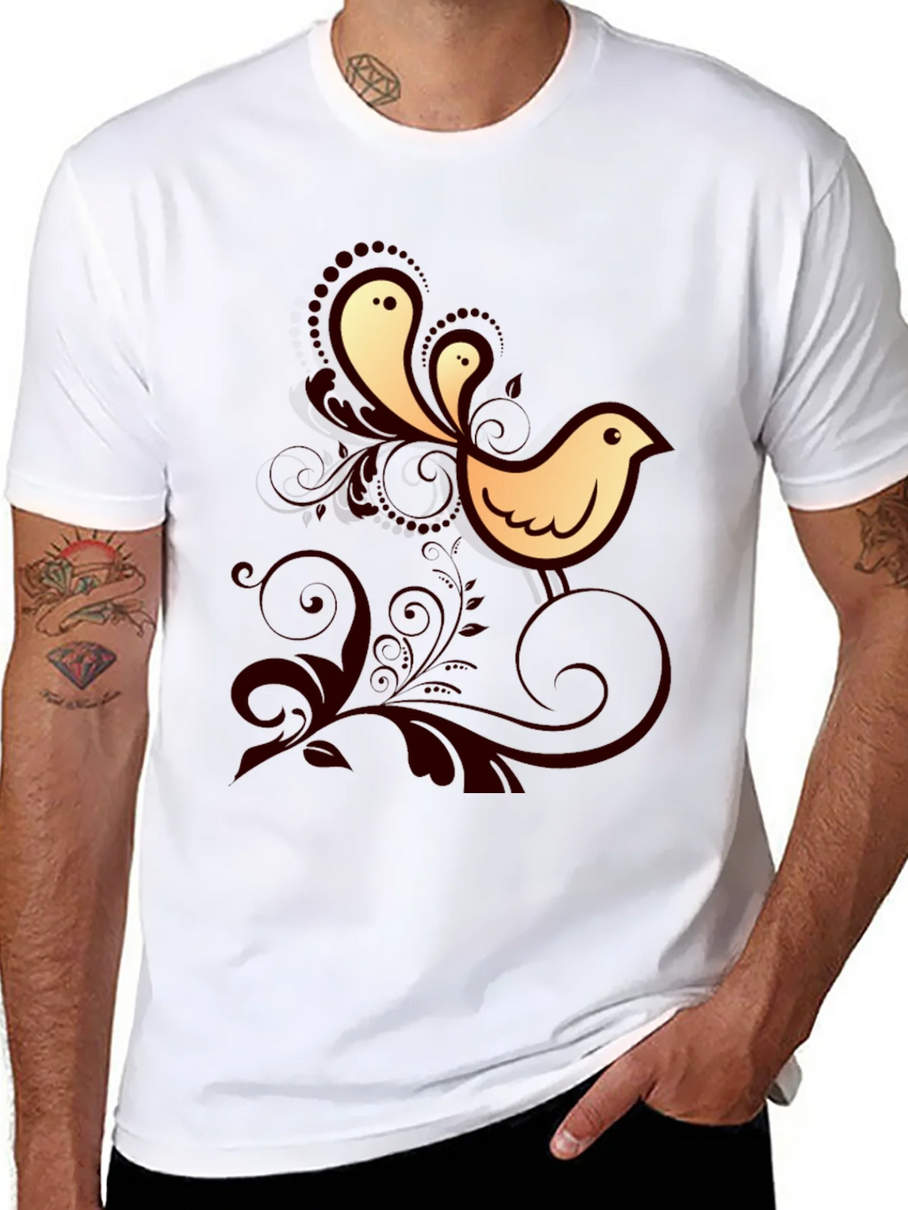 Bird Graphic Print Crew Neck Tee product image 7