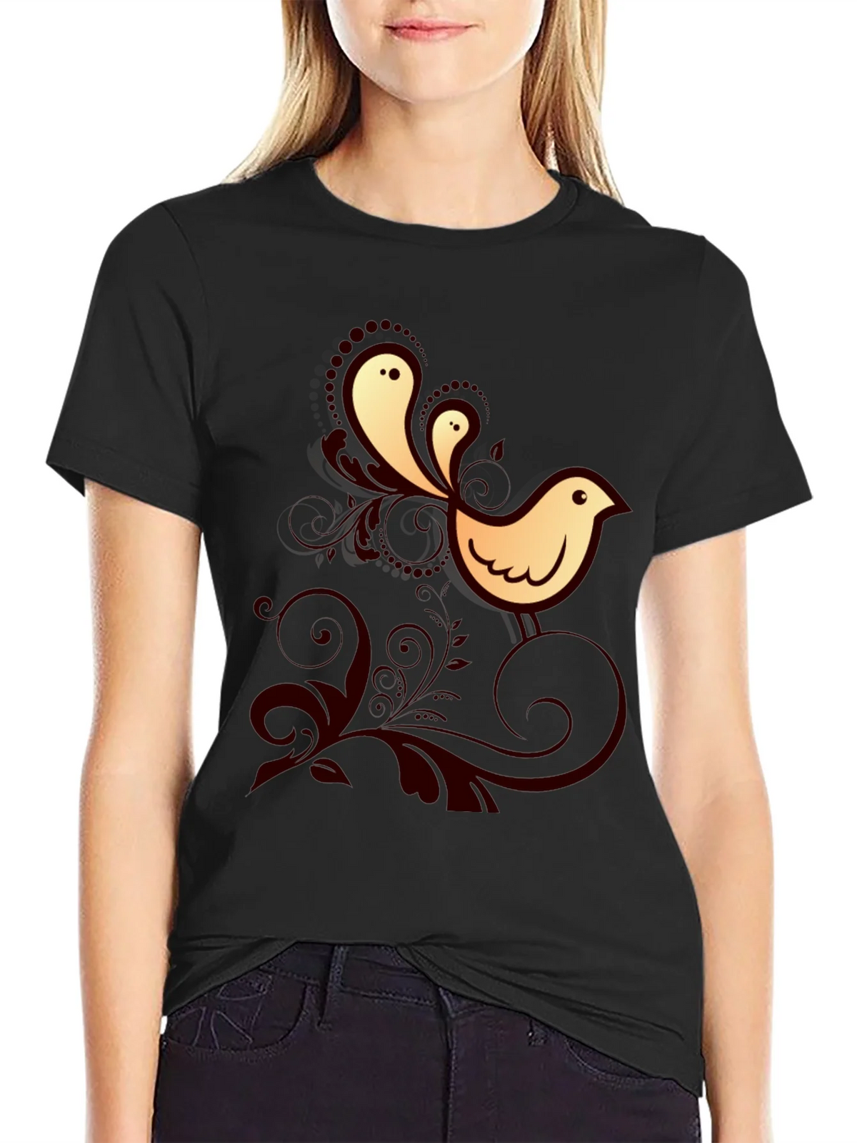 Bird Graphic Print Crew Neck Tee product image 2