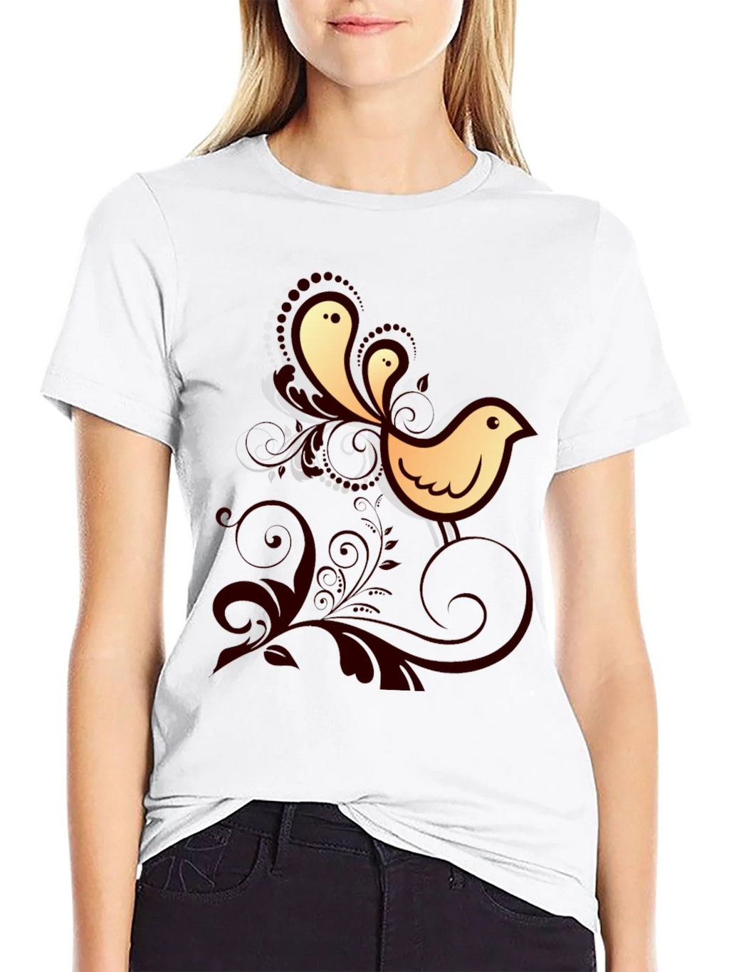 Bird Graphic Print Crew Neck Tee product image 8