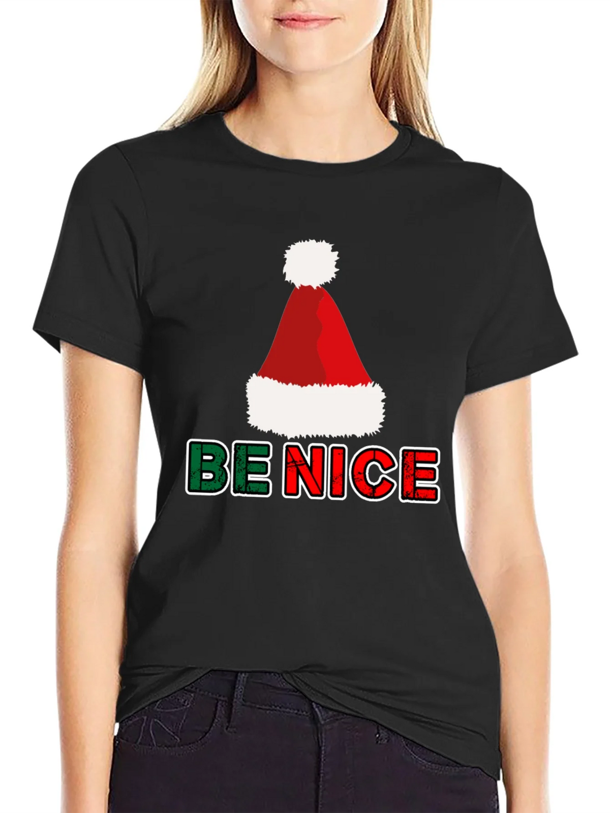 Be Nice Christmas T-Shirt - Holiday Festive Top