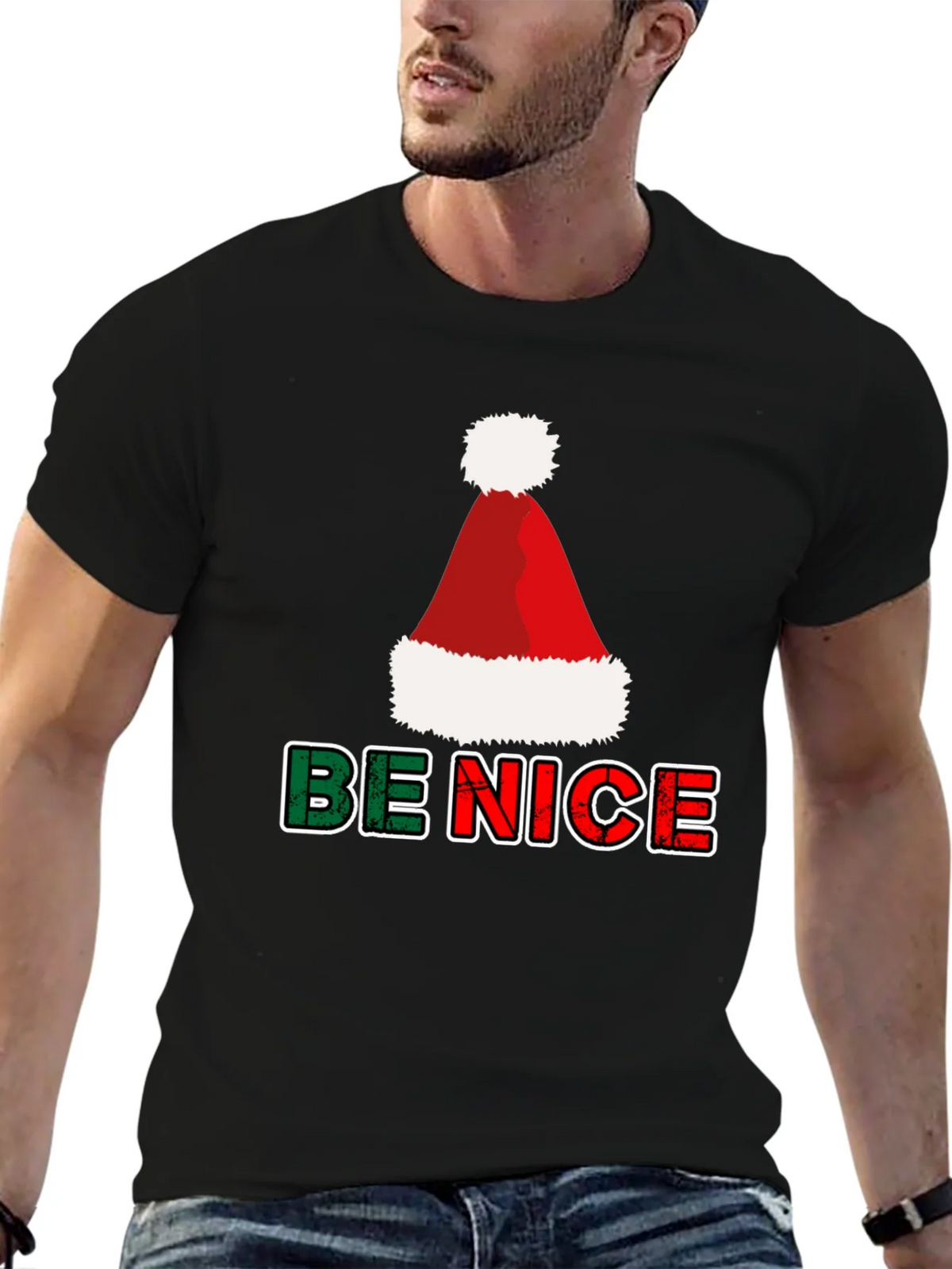 Be Nice Christmas T-Shirt - Holiday Festive Top