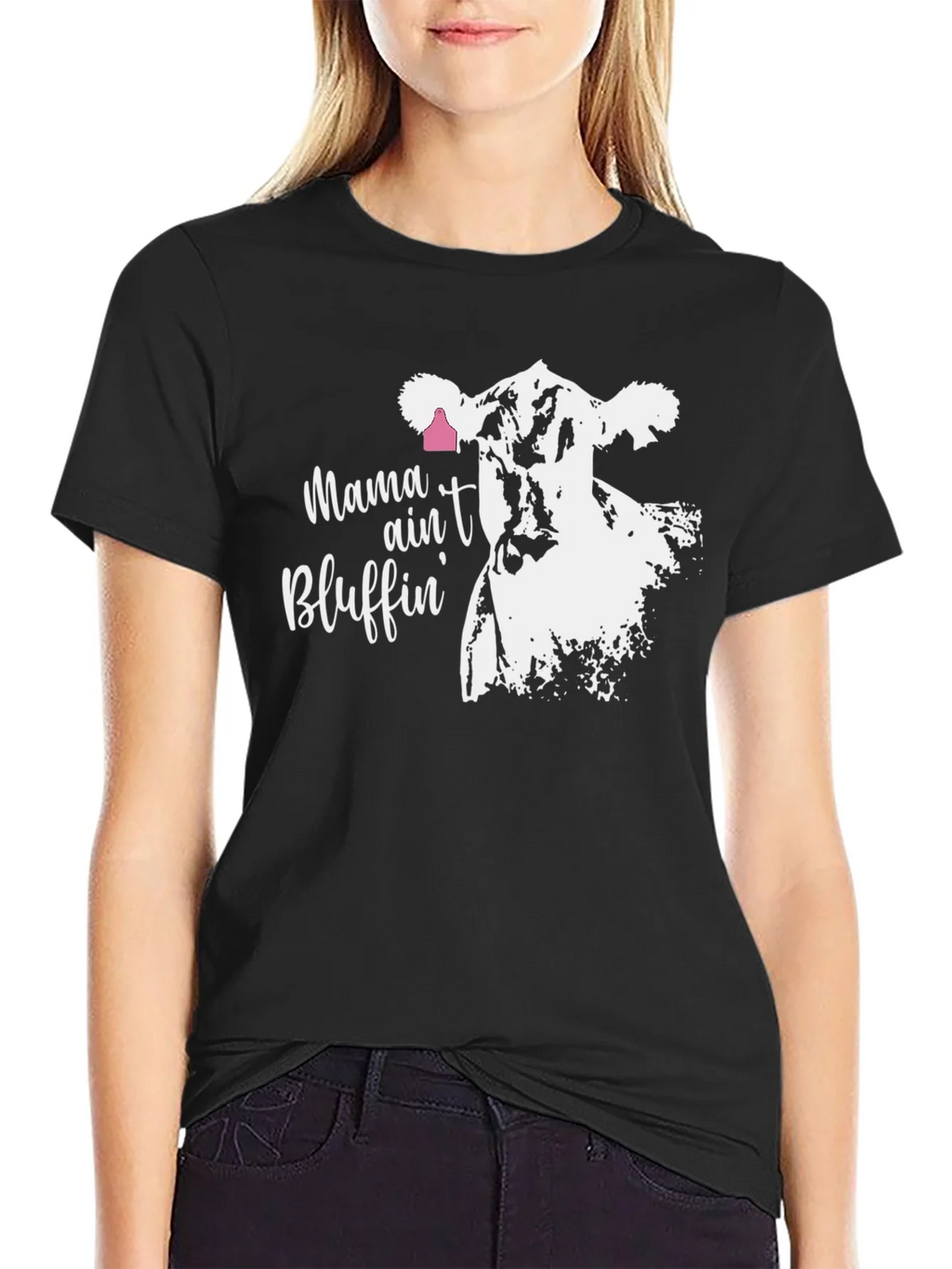 Mama Aint Bluffin Cow Graphic T-Shirt product image 2