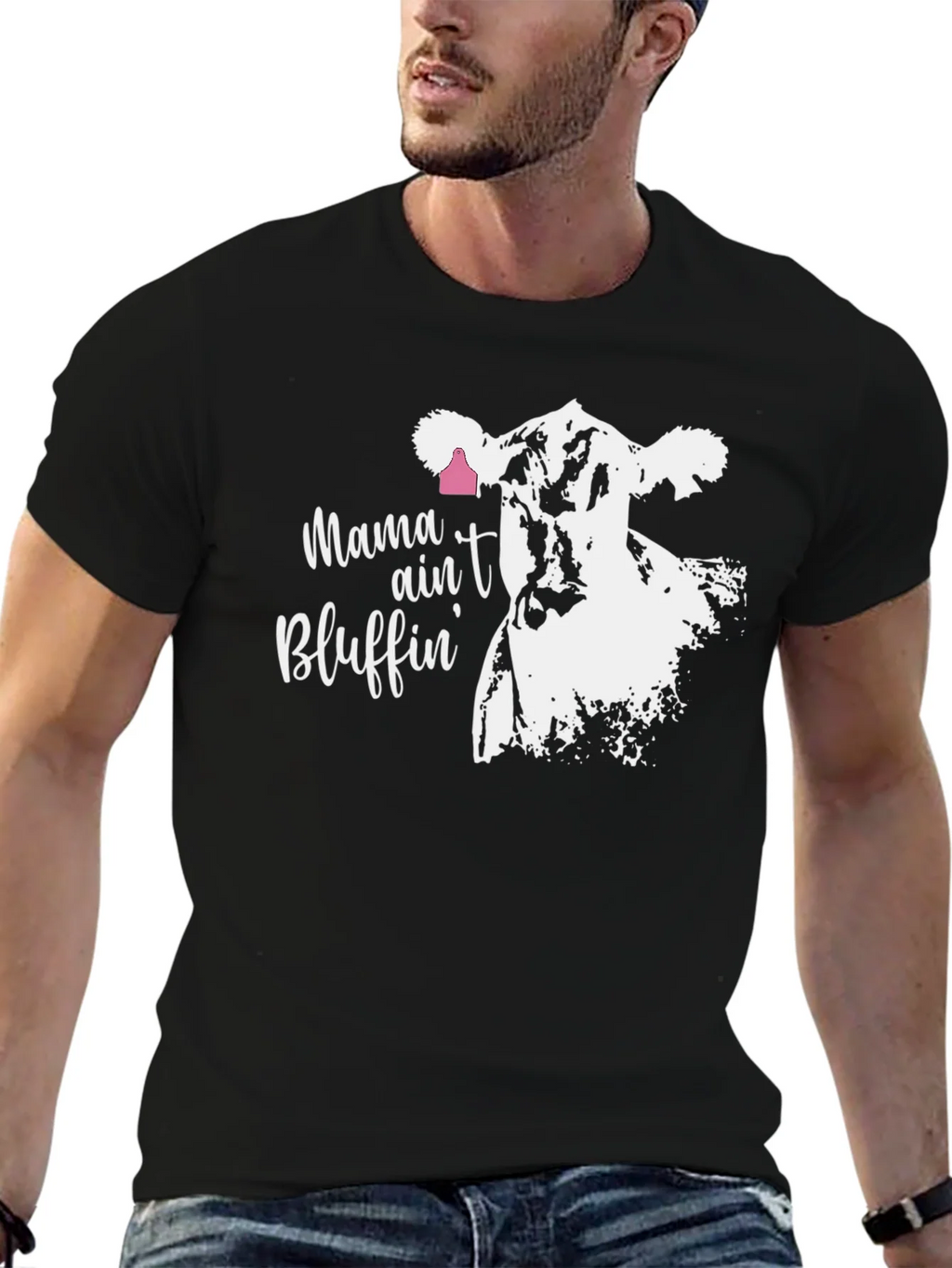 Mama Aint Bluffin Cow Graphic T-Shirt product image 6