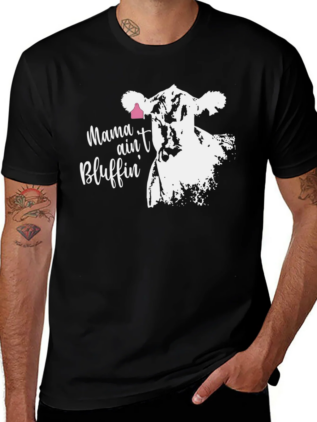Mama Aint Bluffin Cow Graphic T-Shirt product image 1