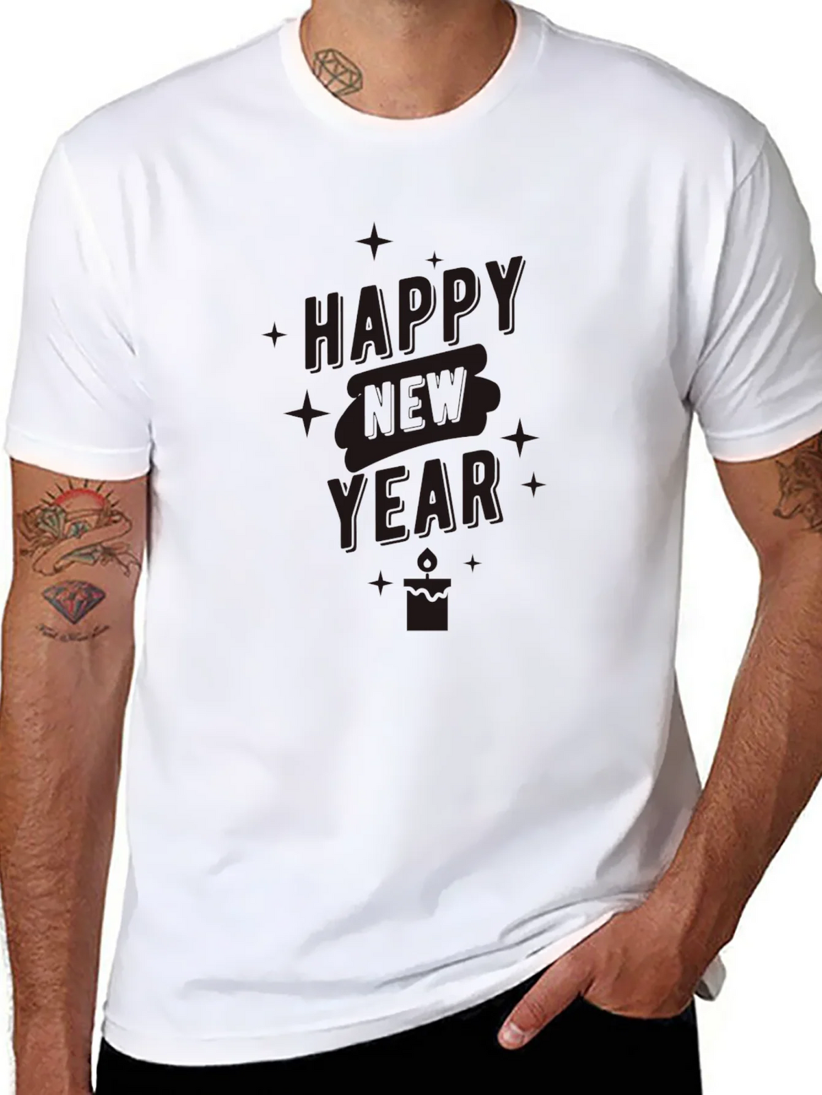Happy New Year Black Graphic Tee product image 7