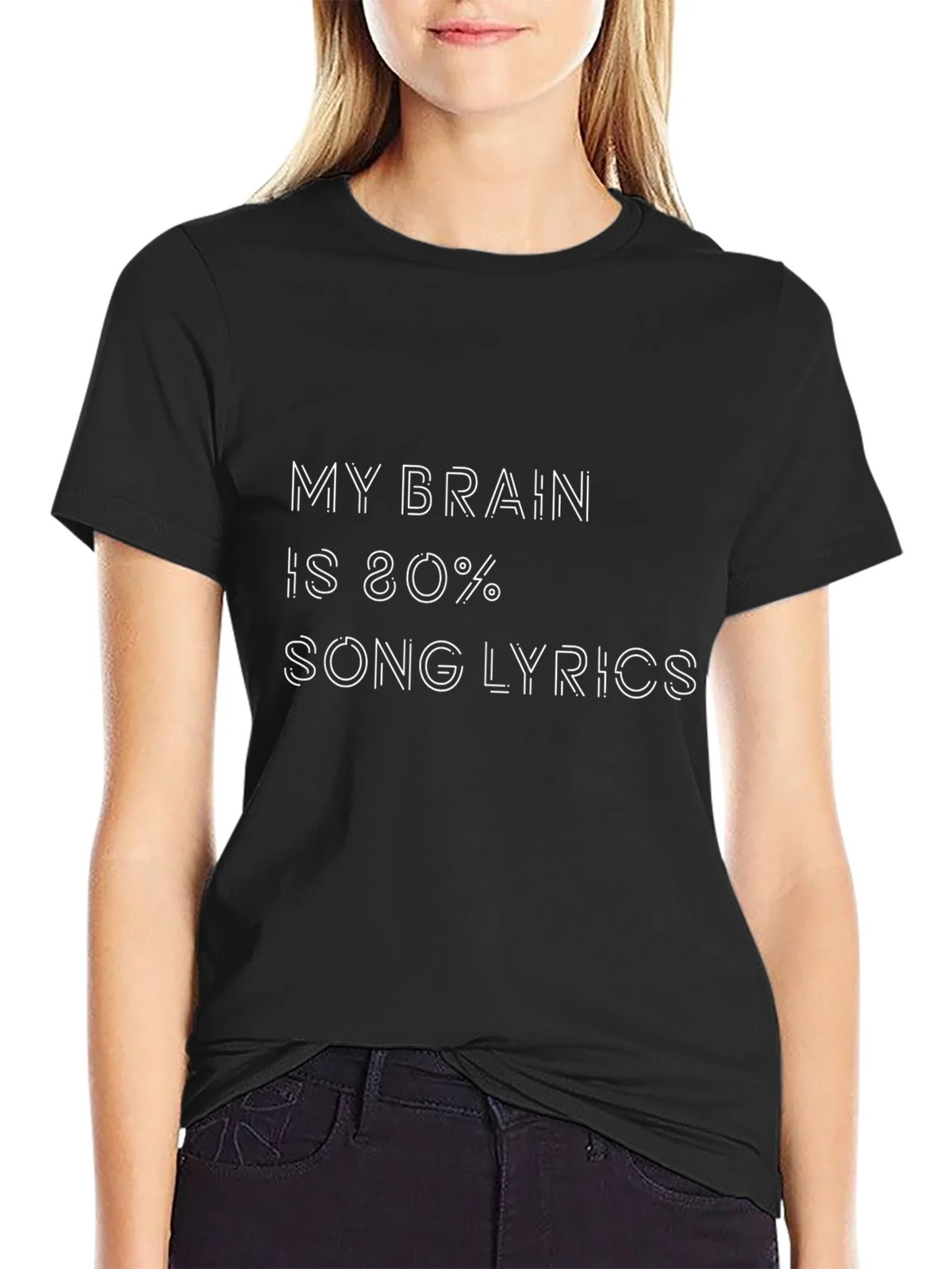 Song Lyrics Mind Black T-Shirt product image 2
