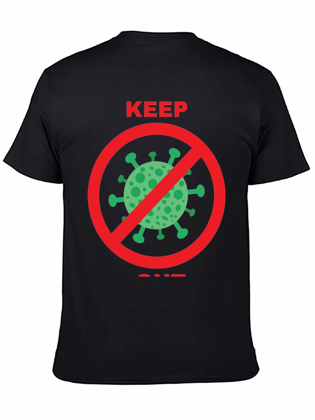 Keep Out COVID Tee - Black Crew Neck product image 4
