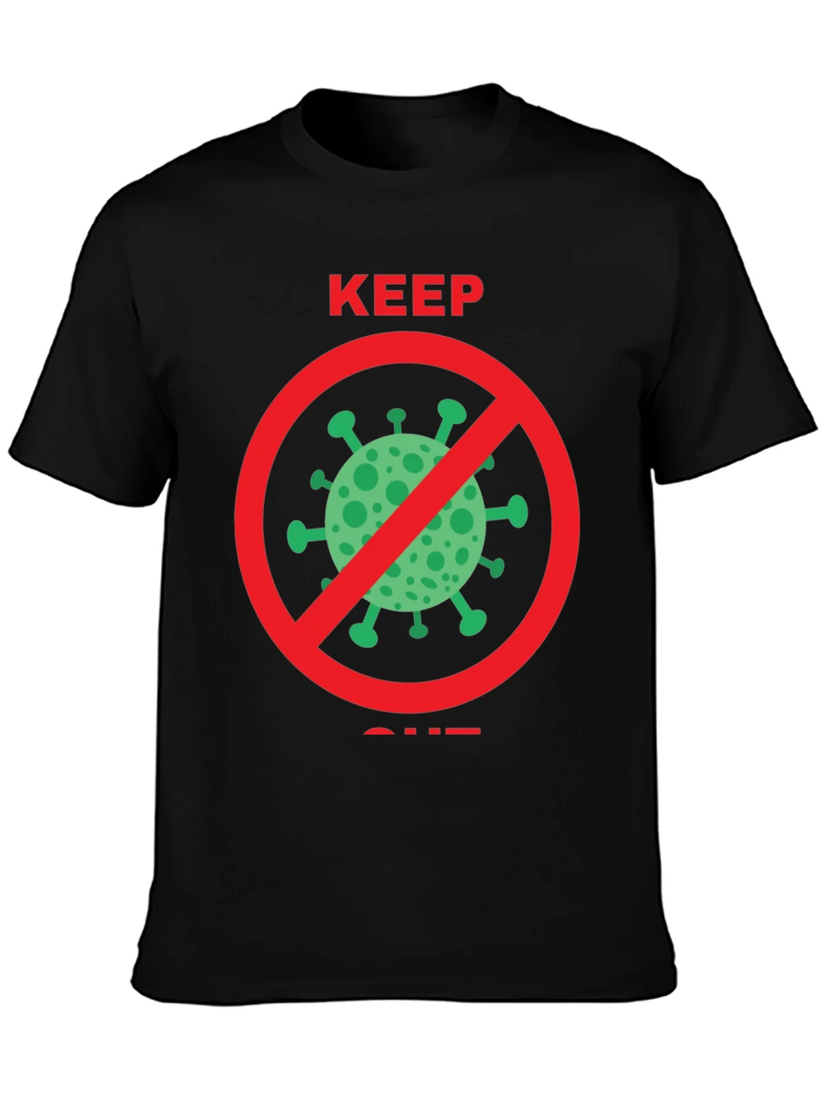 Keep Out COVID Tee - Black Crew Neck product image 3