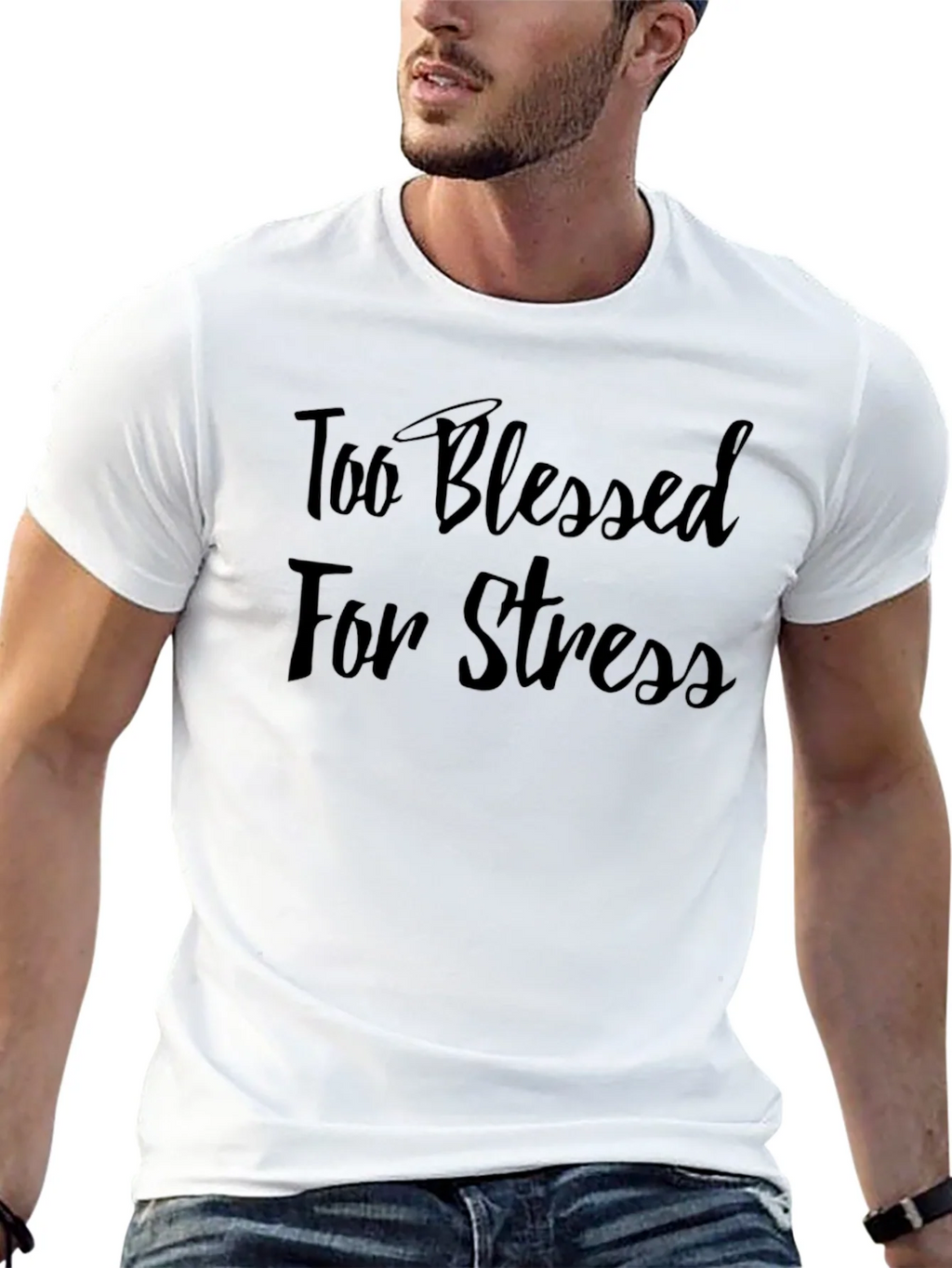 Too Blessed For Stress Black T-Shirt product image 12