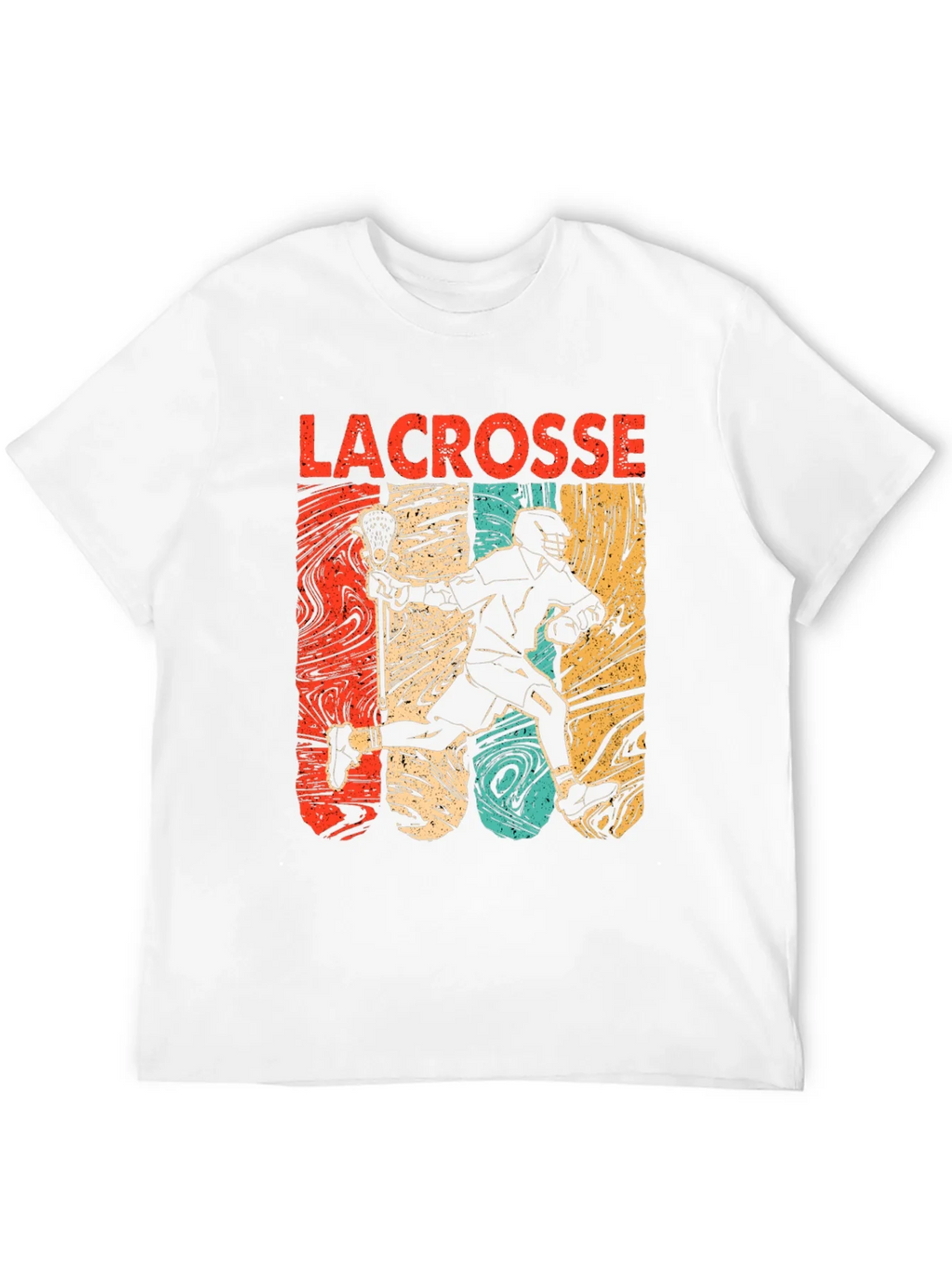 Lacrosse Player Graphic Tee - Retro Design Black T-Shirt product image 11