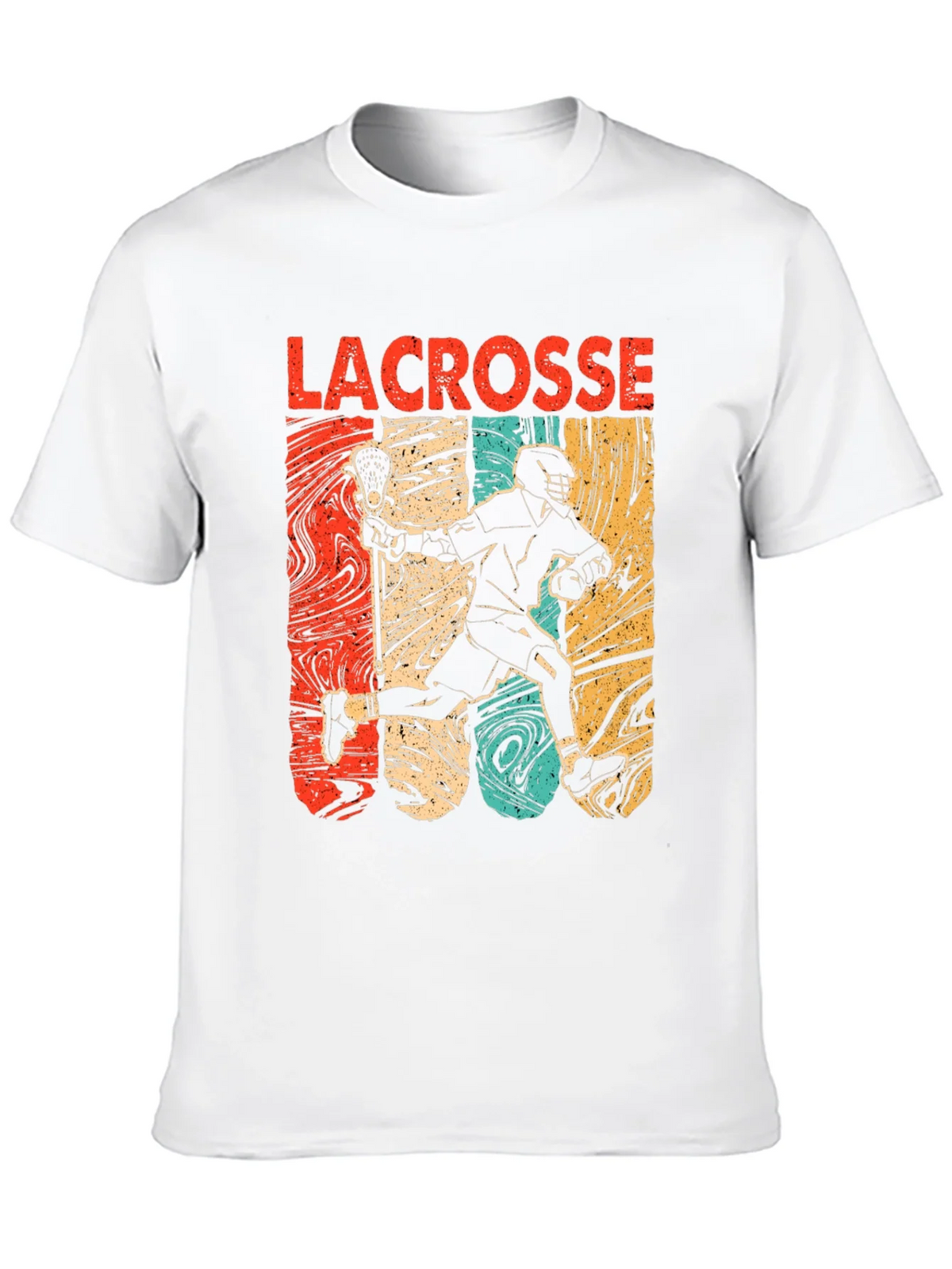 Lacrosse Player Graphic Tee - Retro Design Black T-Shirt product image 9
