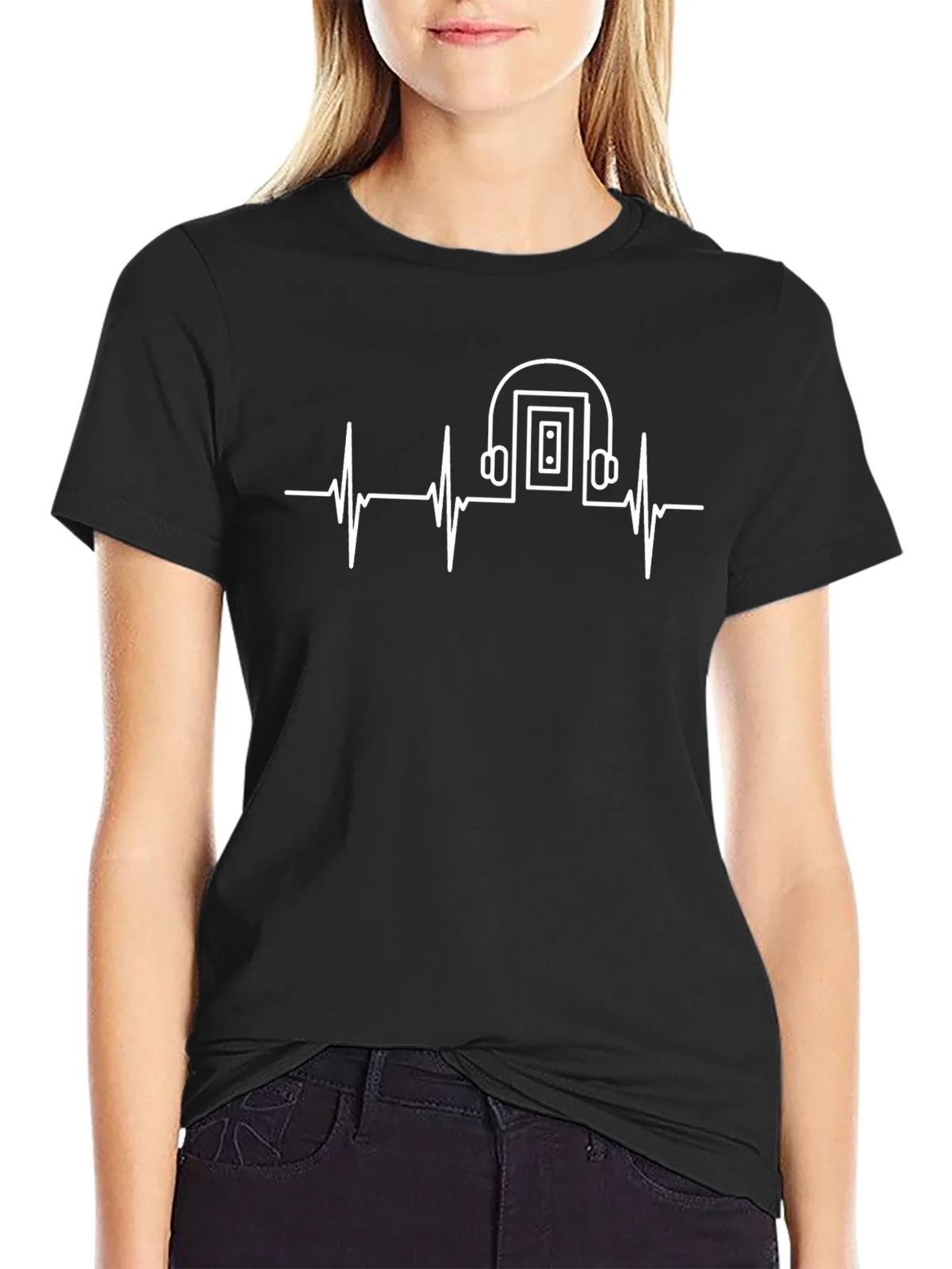 Music is Life T-Shirt - Heartbeat Headphones product image 2