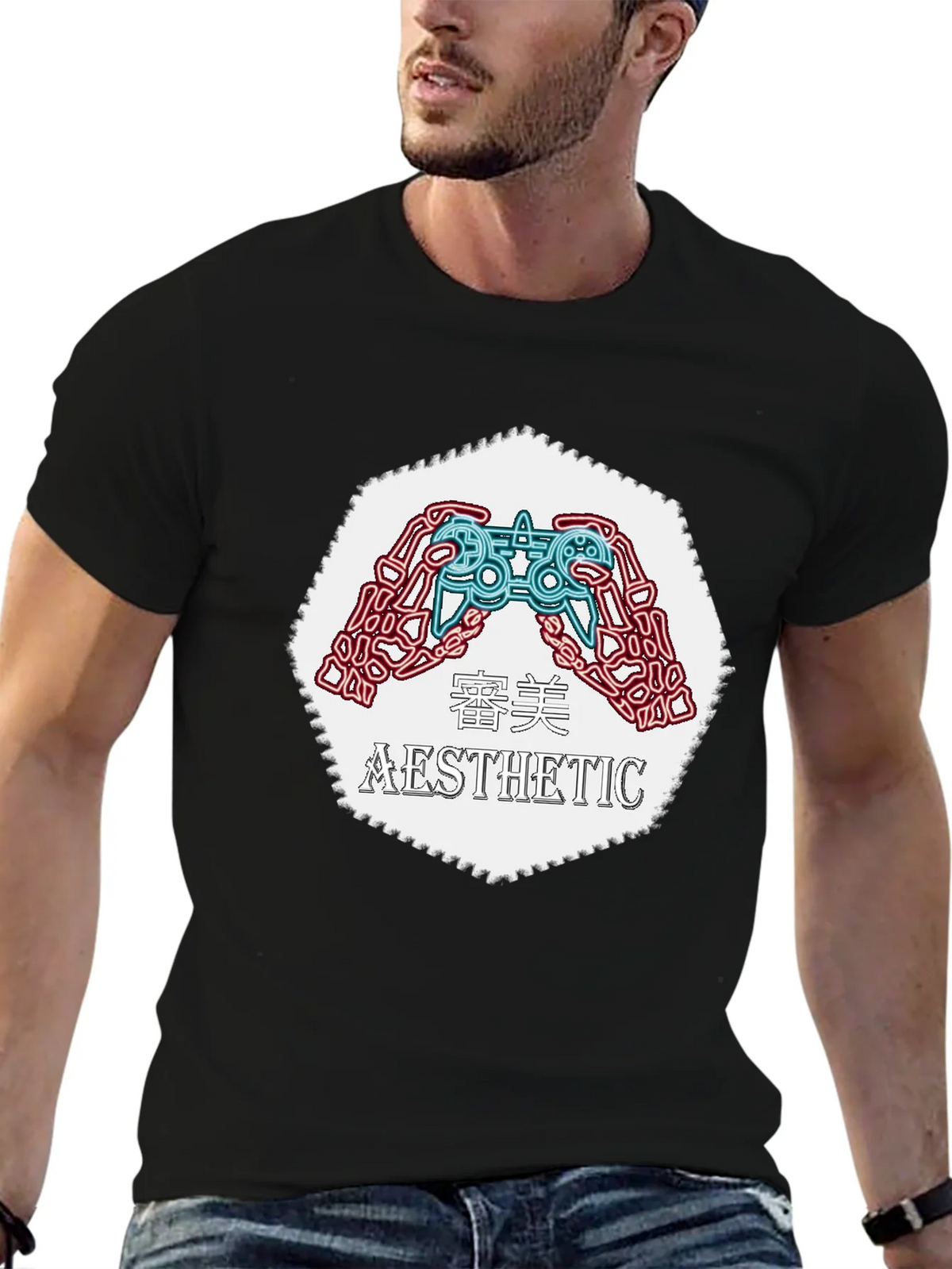 Aesthetic Gamer Graphic Tee - Black product image 6