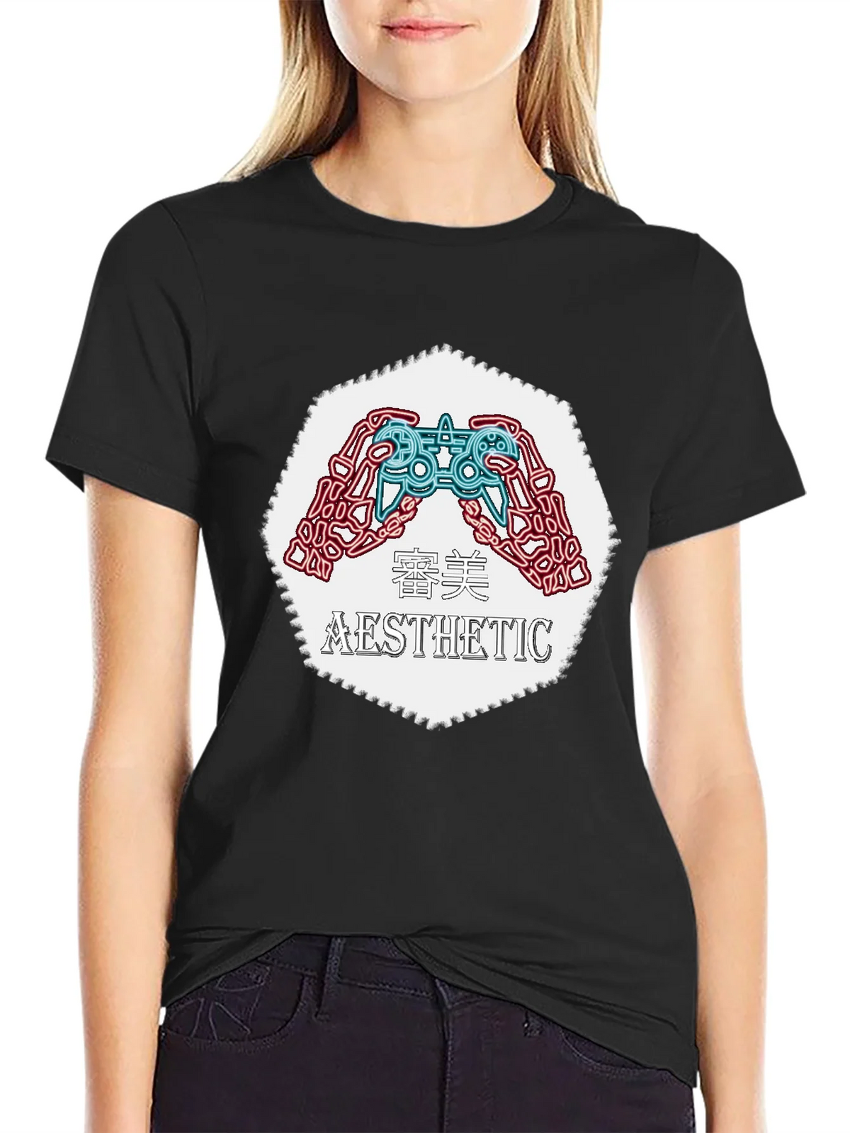 Aesthetic Gamer Graphic Tee - Black product image 2