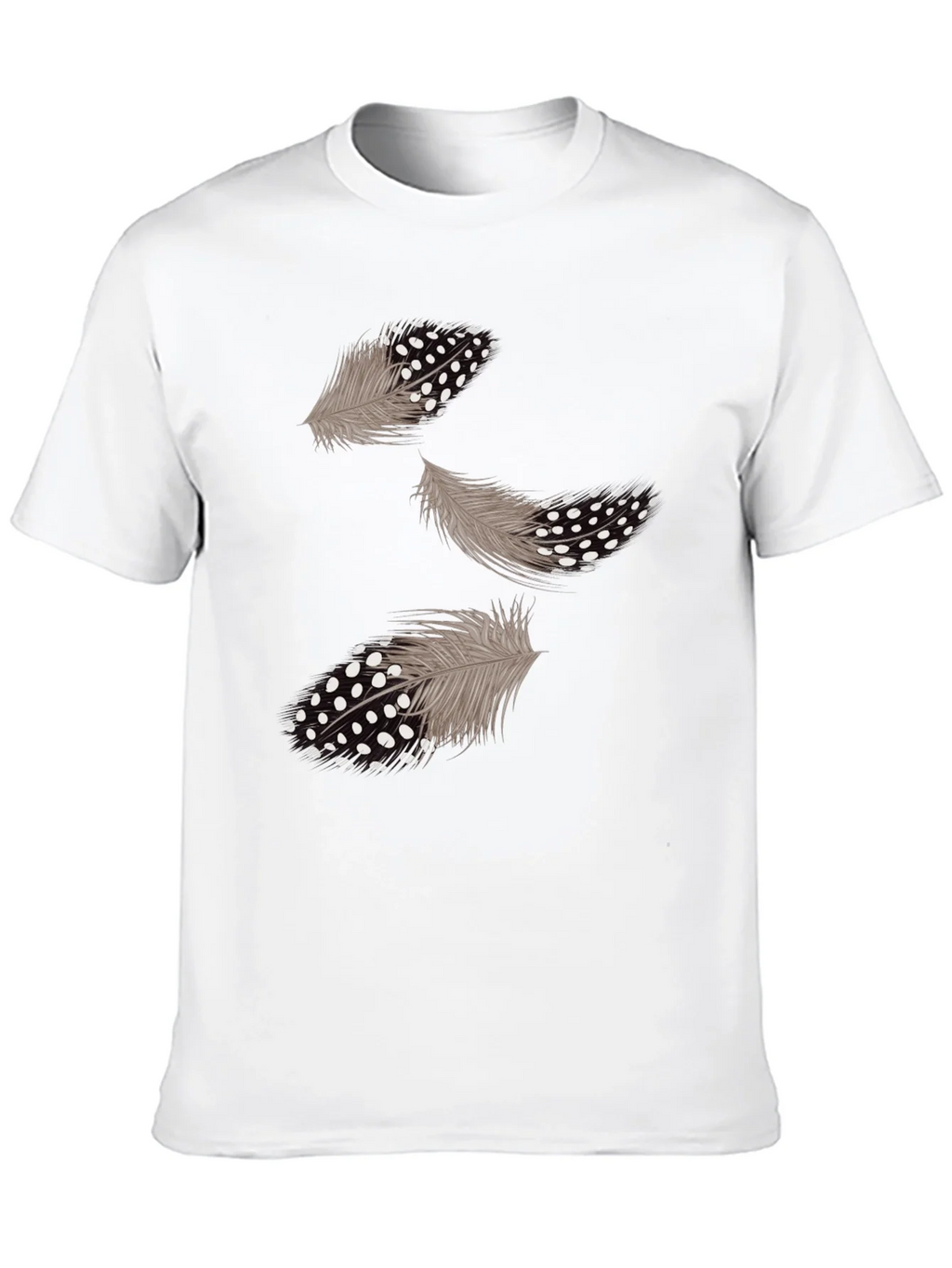 Feather Print Black Casual T-Shirt product image 2
