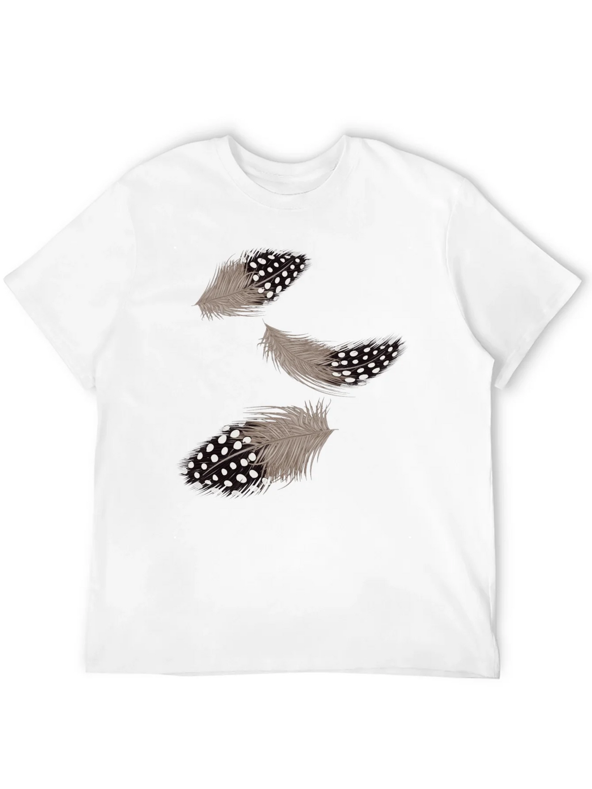 Feather Print Black Casual T-Shirt product image 3