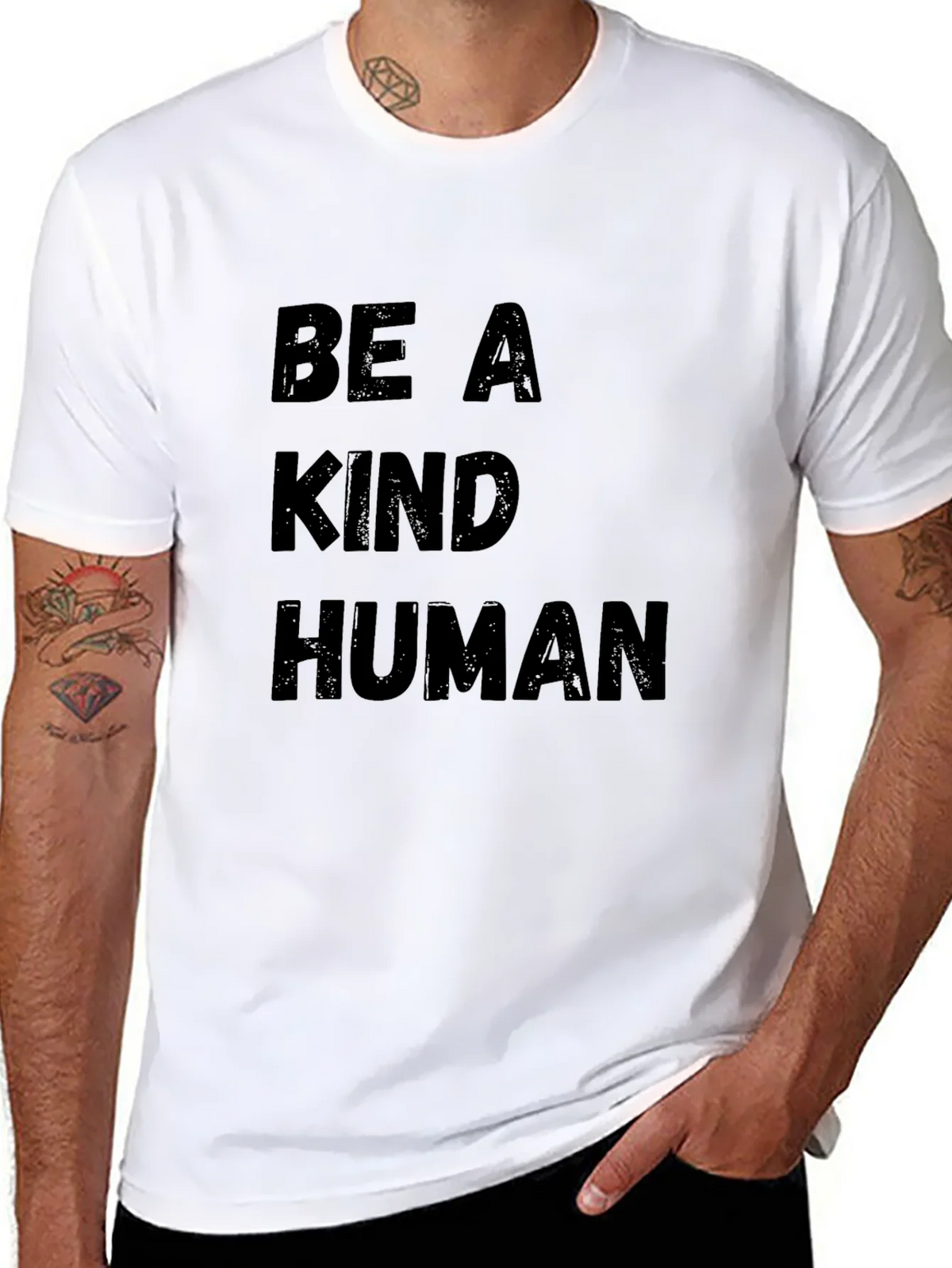 Be A Kind Human Graphic Tee - Black Casual T-Shirt product image 7