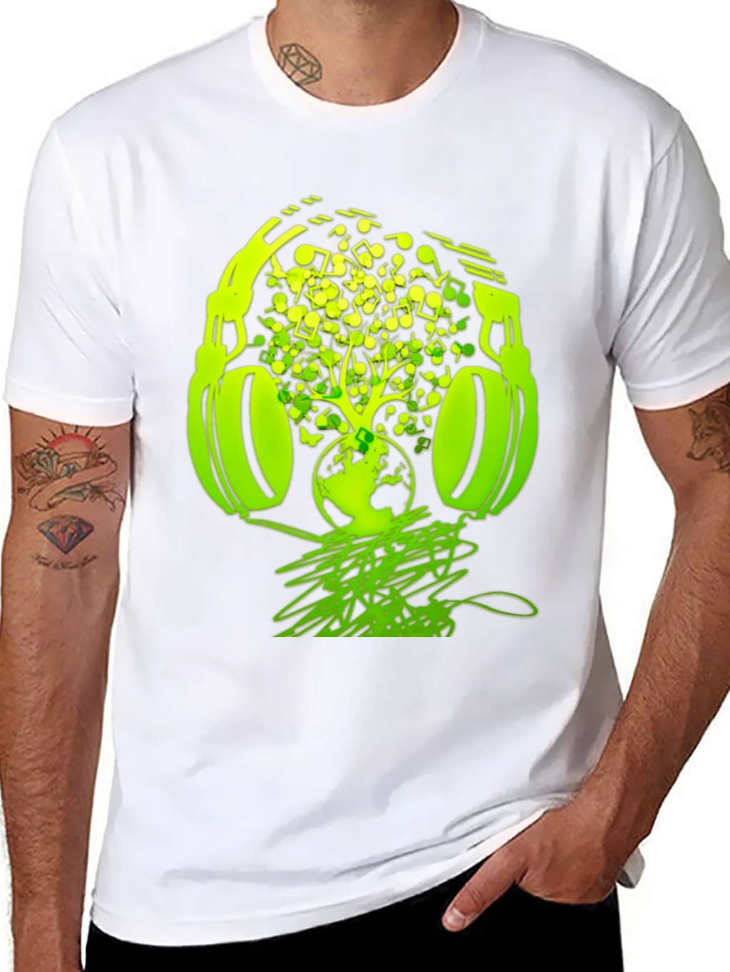 Earth Beats T-Shirt: Music Headphones Graphic Tee product image 6