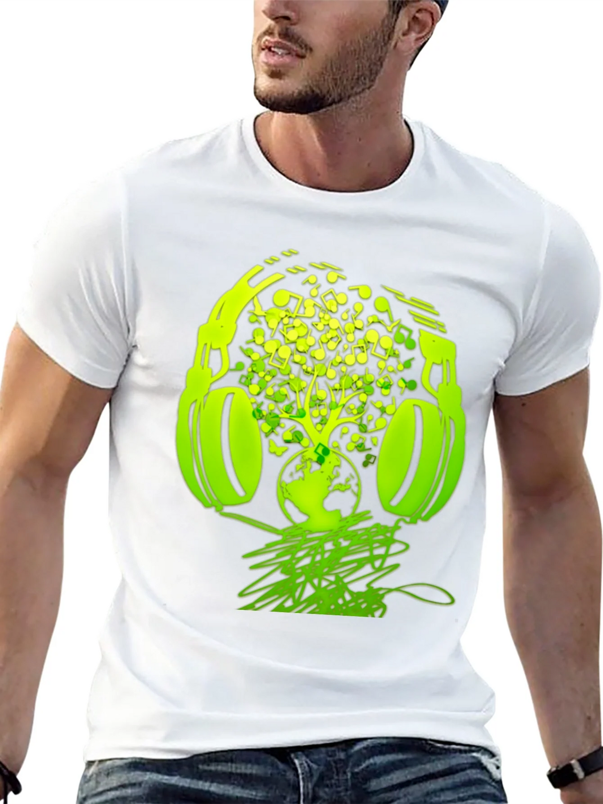 Earth Beats T-Shirt: Music Headphones Graphic Tee product image 10