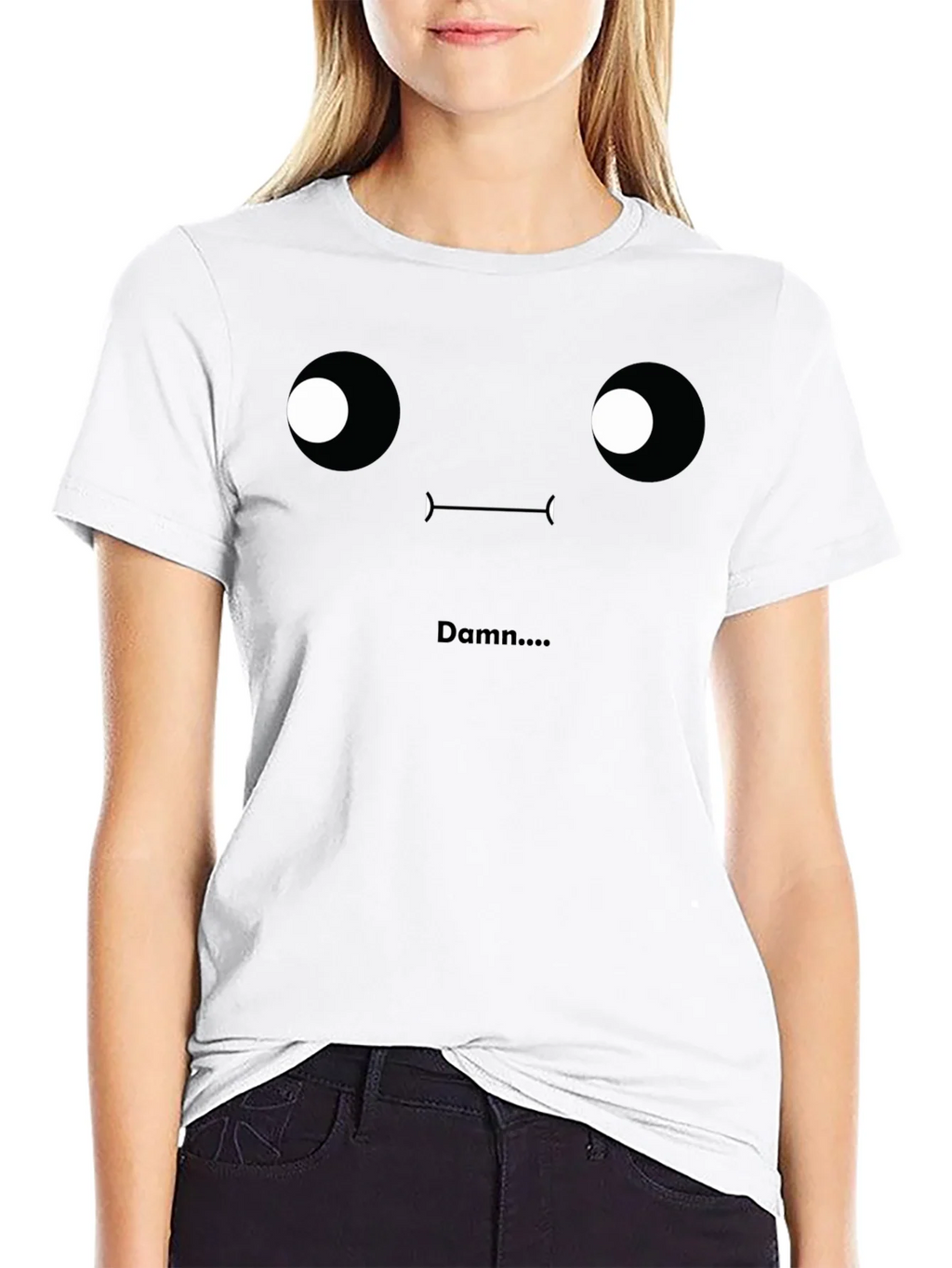 Damn T-Shirt - Funny Face Graphic Tee - Black product image 6