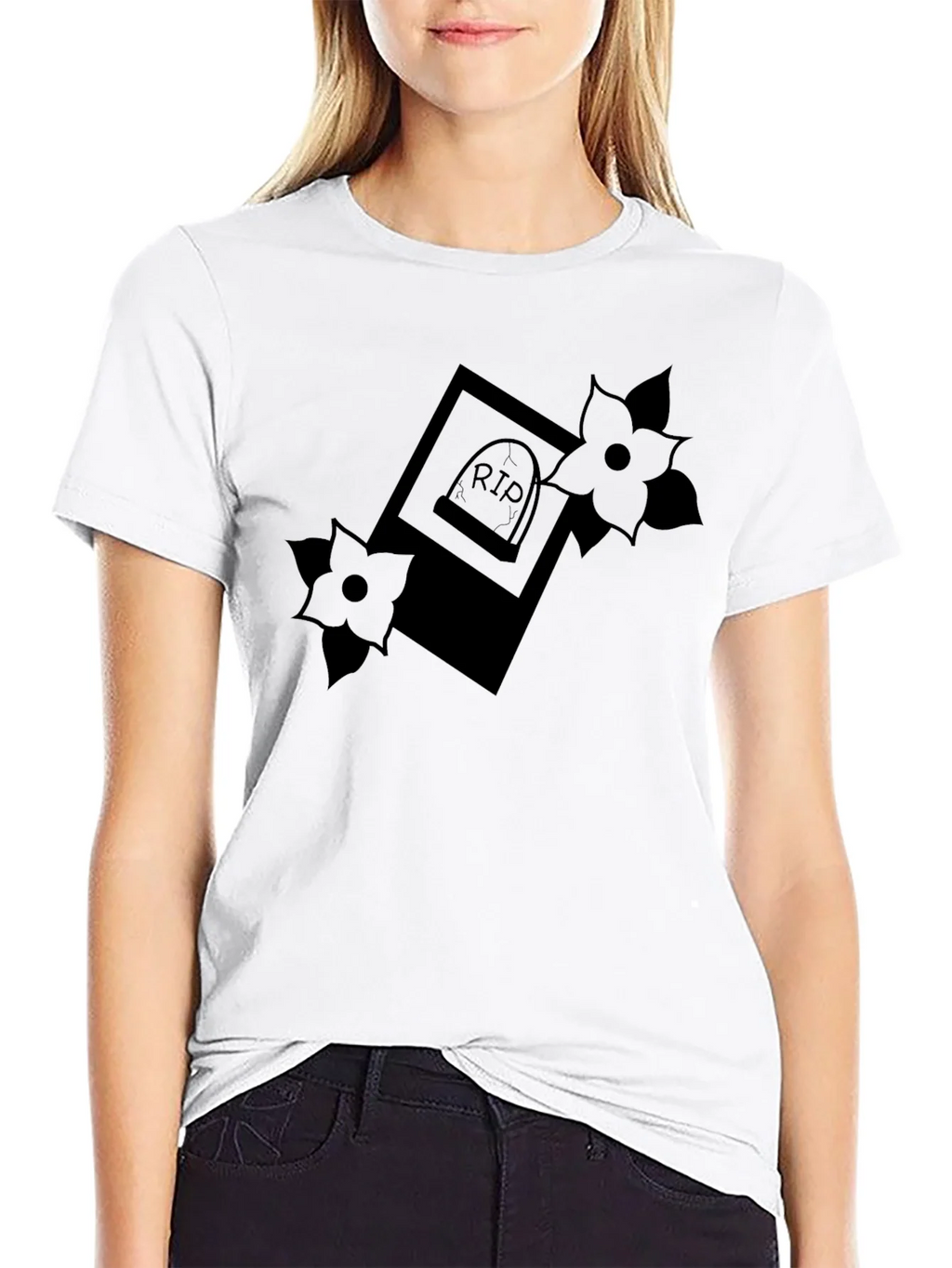 RIP Tombstone Floral Graphic T-Shirt product image 8