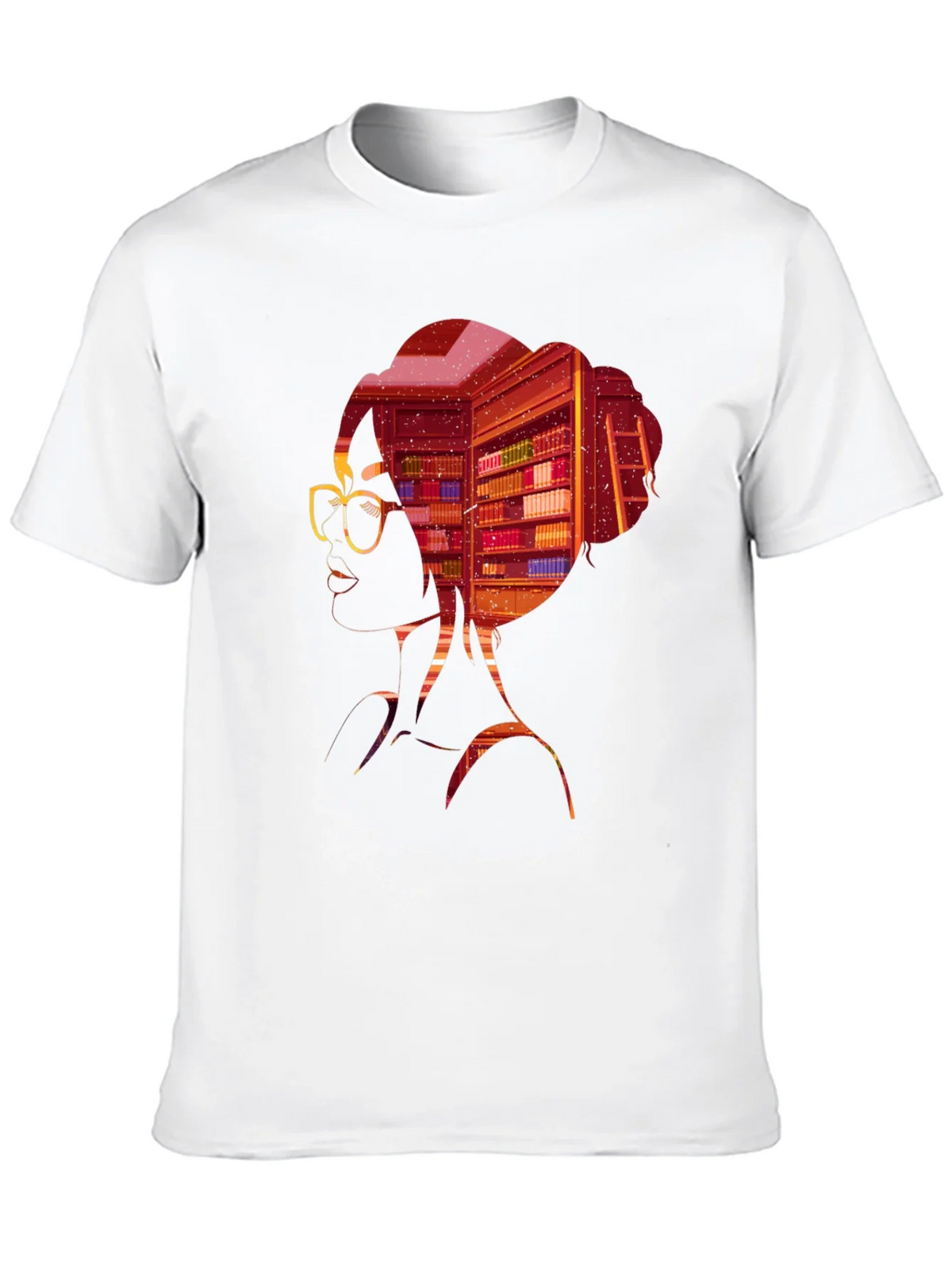 Bookworm T-Shirt: Silhouette Library Design product image 9