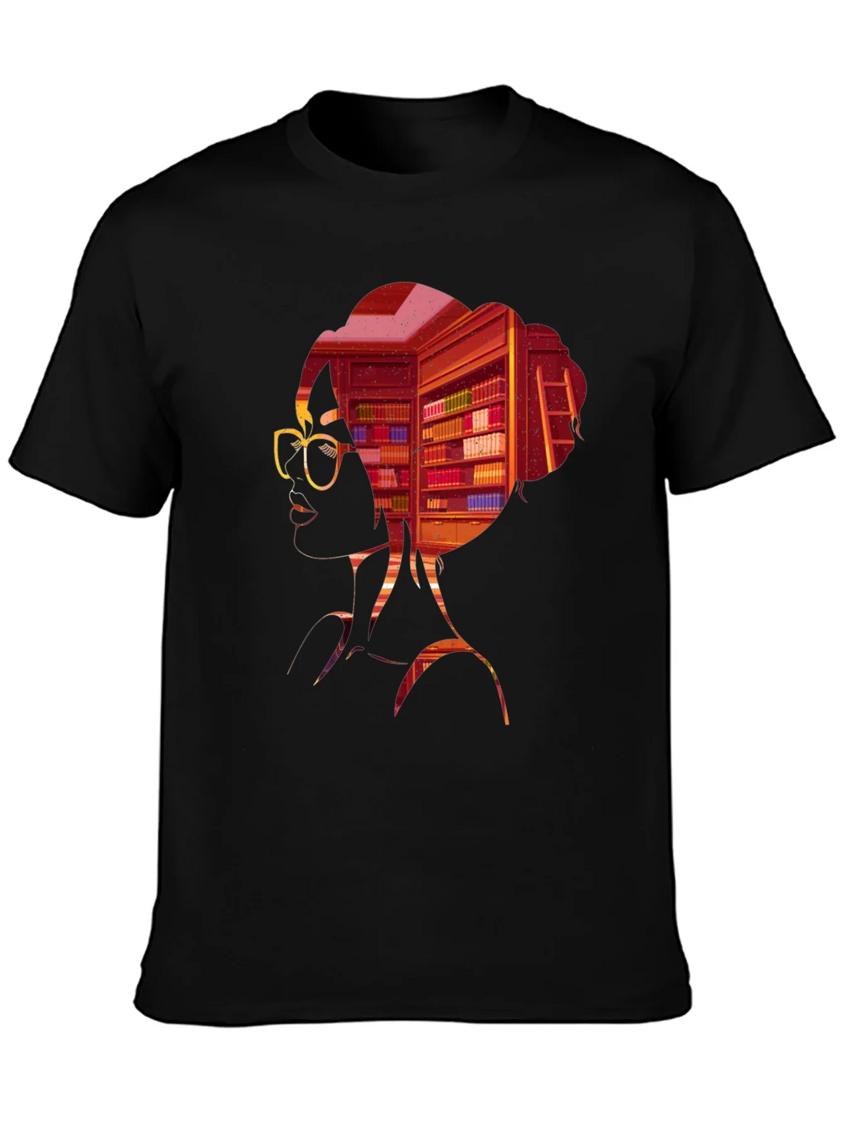 Bookworm T-Shirt: Silhouette Library Design product image 3