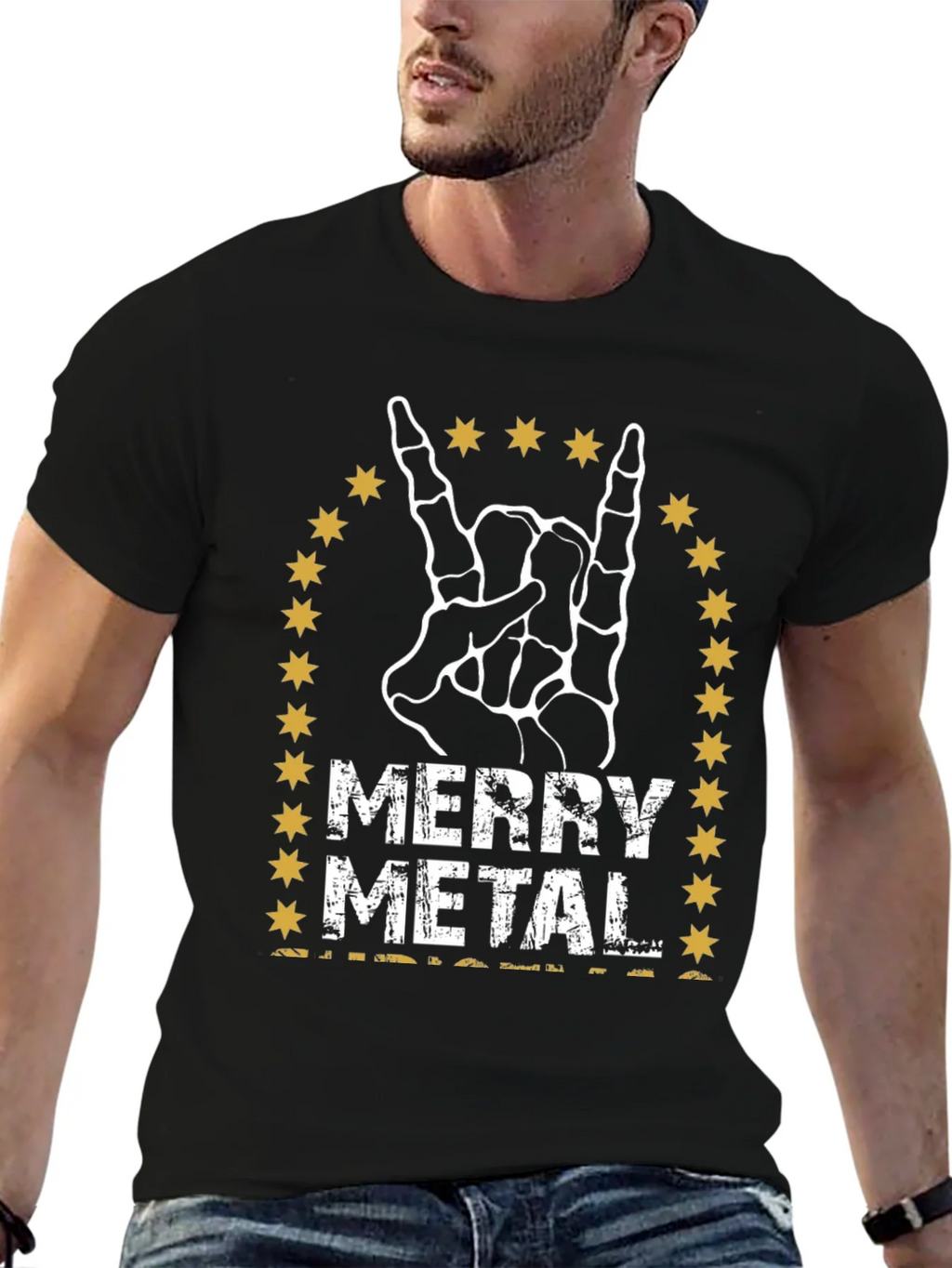 Merry Metal Rock Hand T-Shirt product image 6