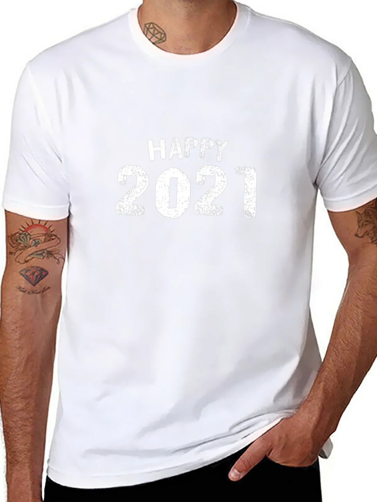 Happy 2021 Graphic T-Shirt Black product image 6