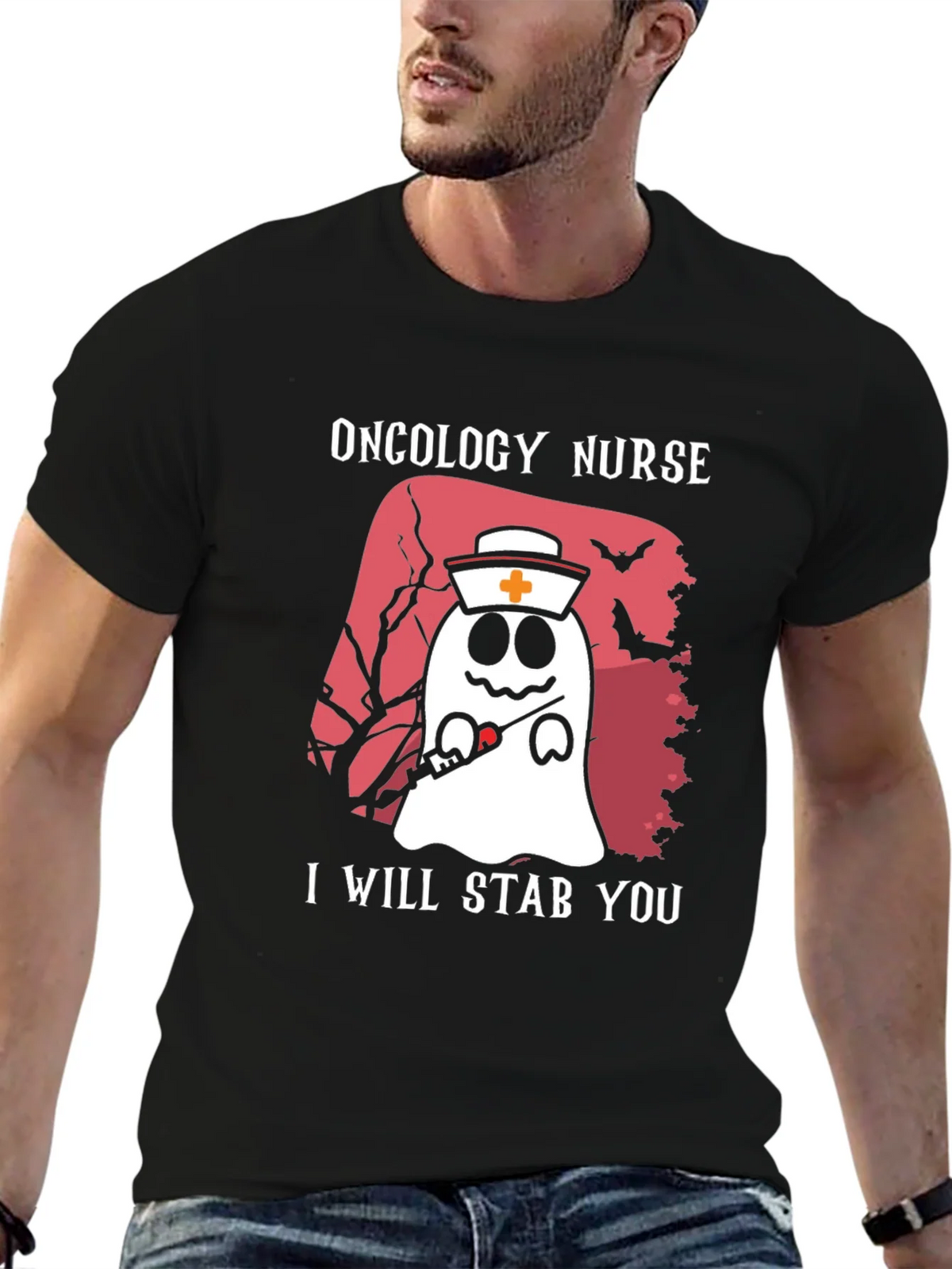 Oncology Nurse Ghost T-Shirt - I Will Stab You product image 6