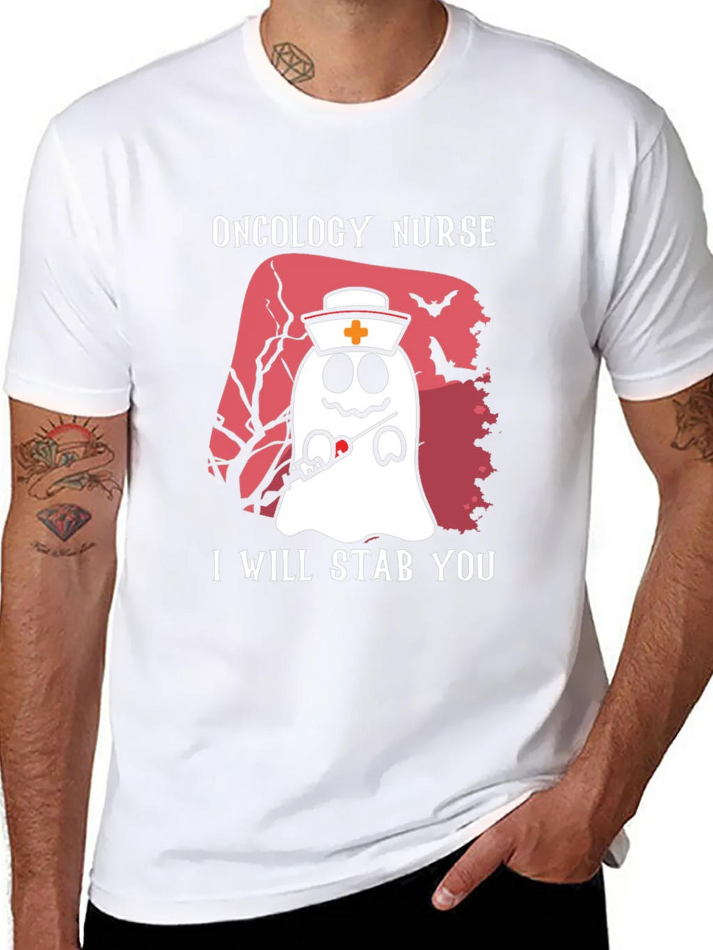 Oncology Nurse Ghost T-Shirt - I Will Stab You product image 7