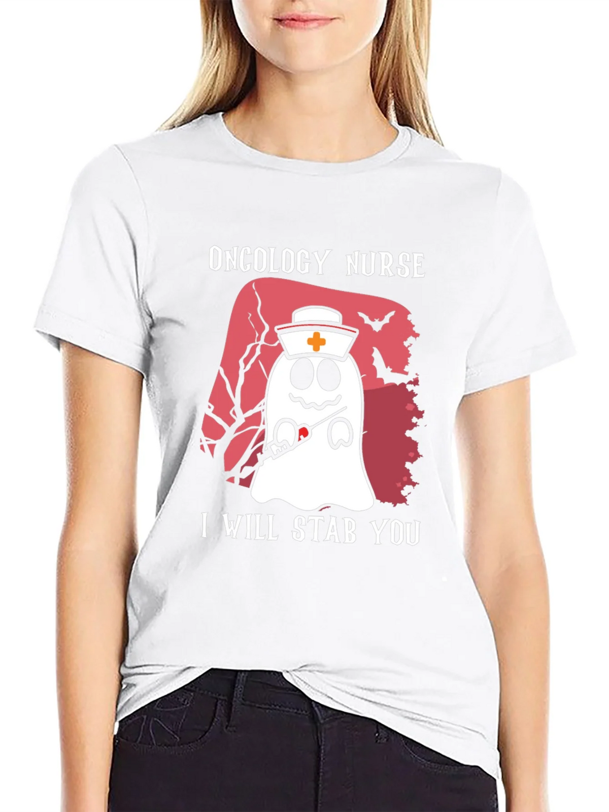 Oncology Nurse Ghost T-Shirt - I Will Stab You product image 8