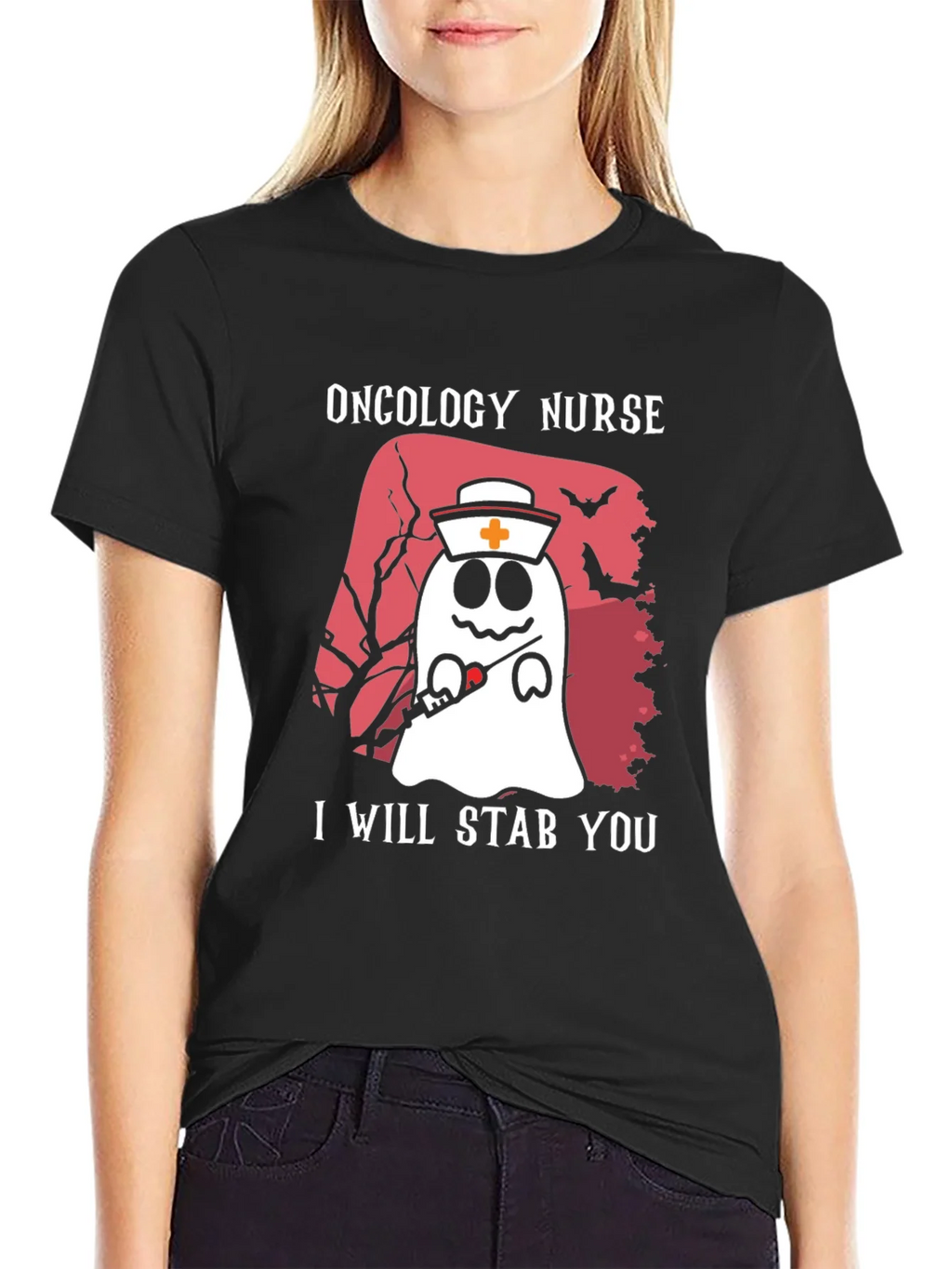 Oncology Nurse Ghost T-Shirt - I Will Stab You product image 2