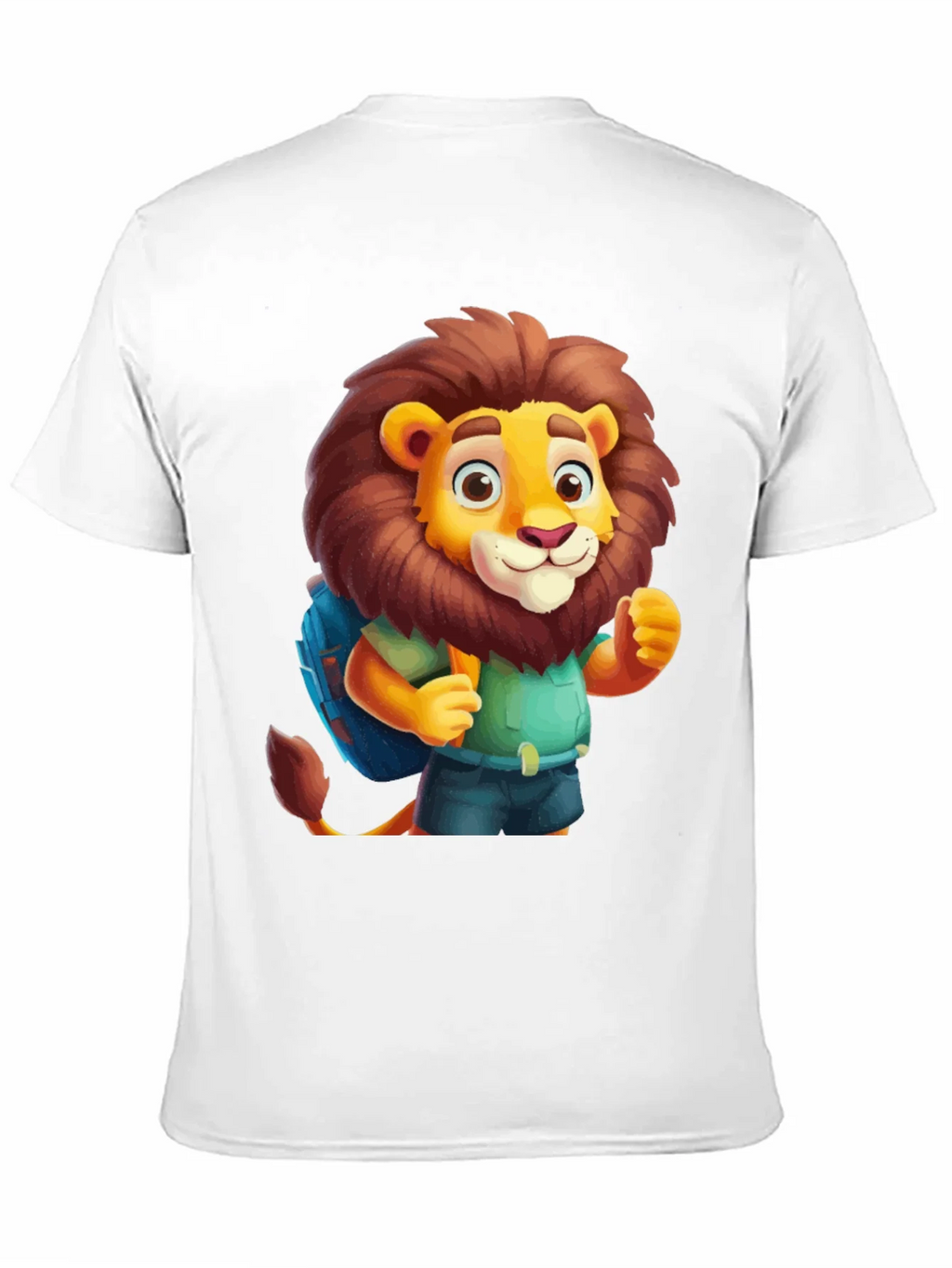 Cartoon Lion Tourist Black T-Shirt product image 8