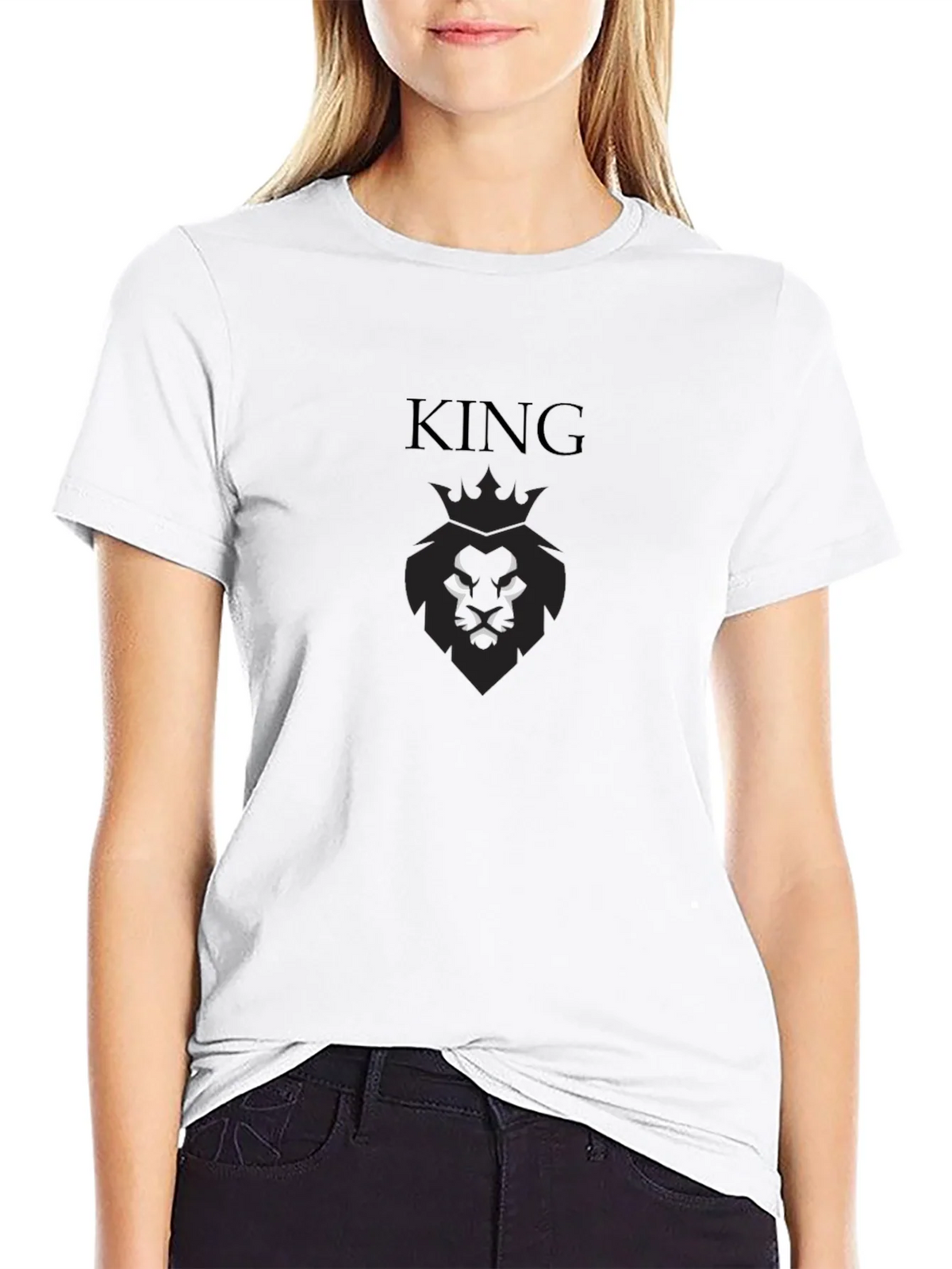 King Lion Crown Black Graphic T-Shirt product image 8