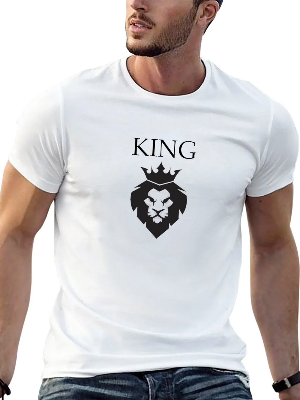 King Lion Crown Black Graphic T-Shirt product image 12