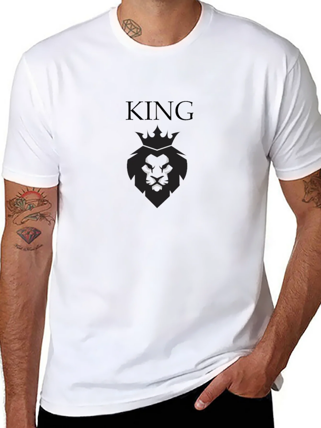 King Lion Crown Black Graphic T-Shirt product image 7