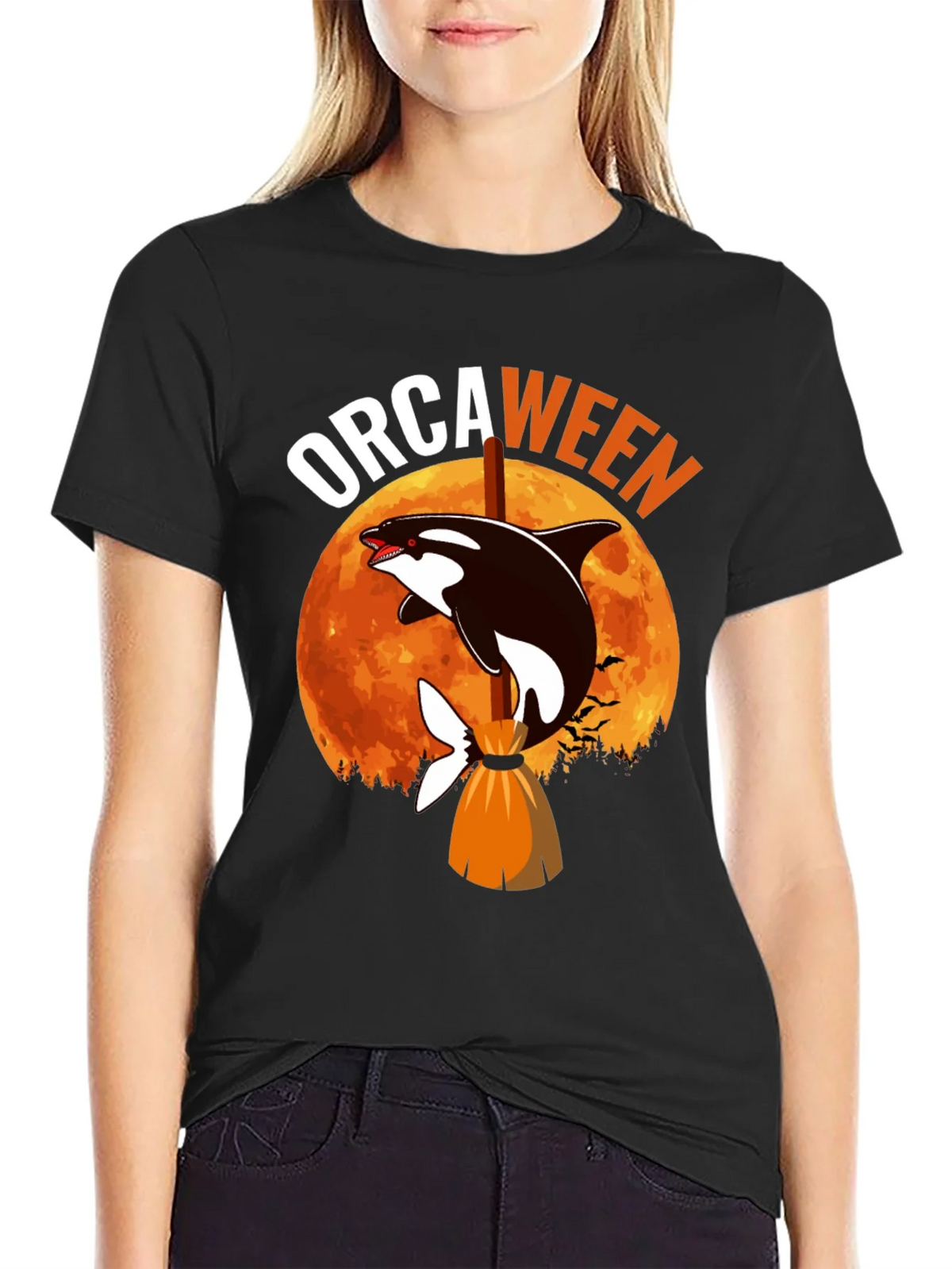 Orcaween T-Shirt - Halloween Killer Whale Witch Tee product image 2