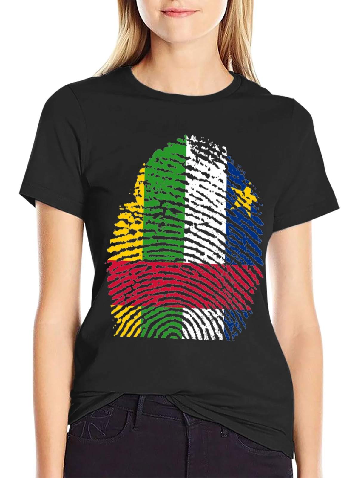 Central African Republic Flag Fingerprint T-Shirt product image 2