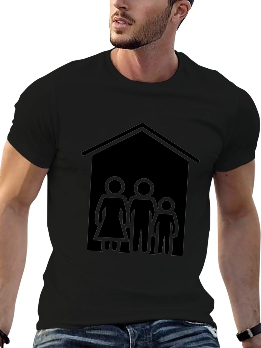Family House T-Shirt - Black Tee product image 6