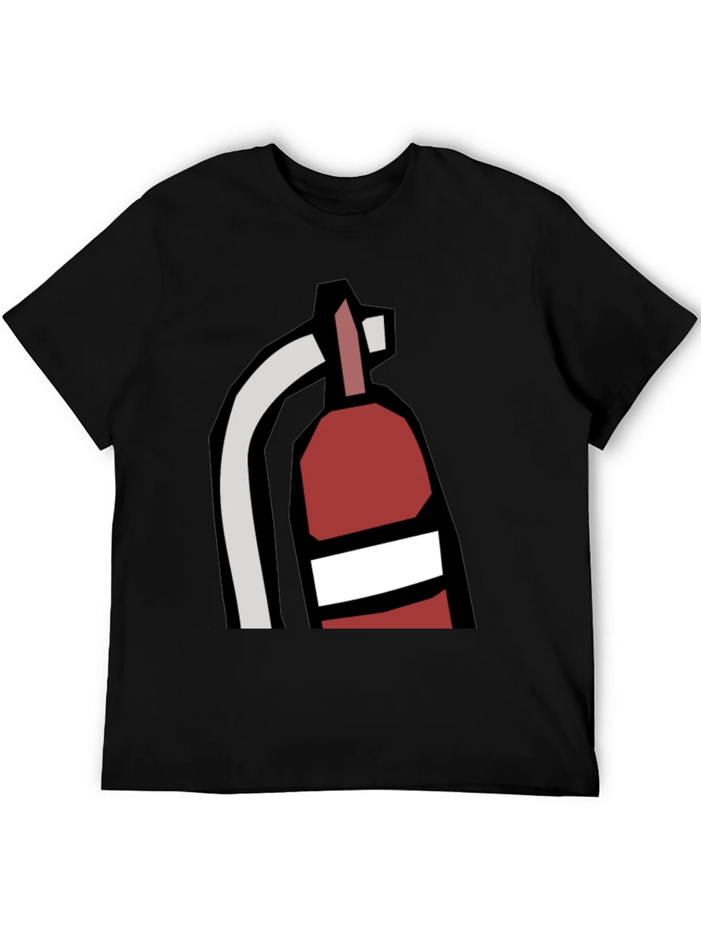 Fire Extinguisher Graphic Tee - Black Cotton Casual T-Shirt product image 5