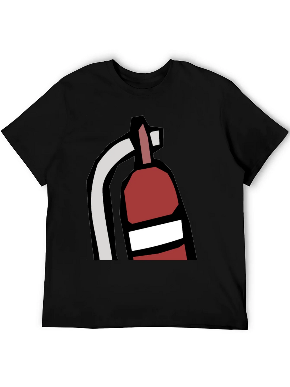 Fire Extinguisher Graphic Tee - Black Cotton Casual T-Shirt product image 5