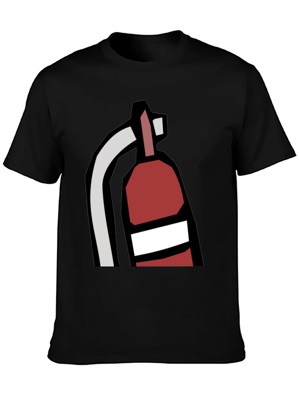 Fire Extinguisher Graphic Tee - Black Cotton Casual T-Shirt product image 3